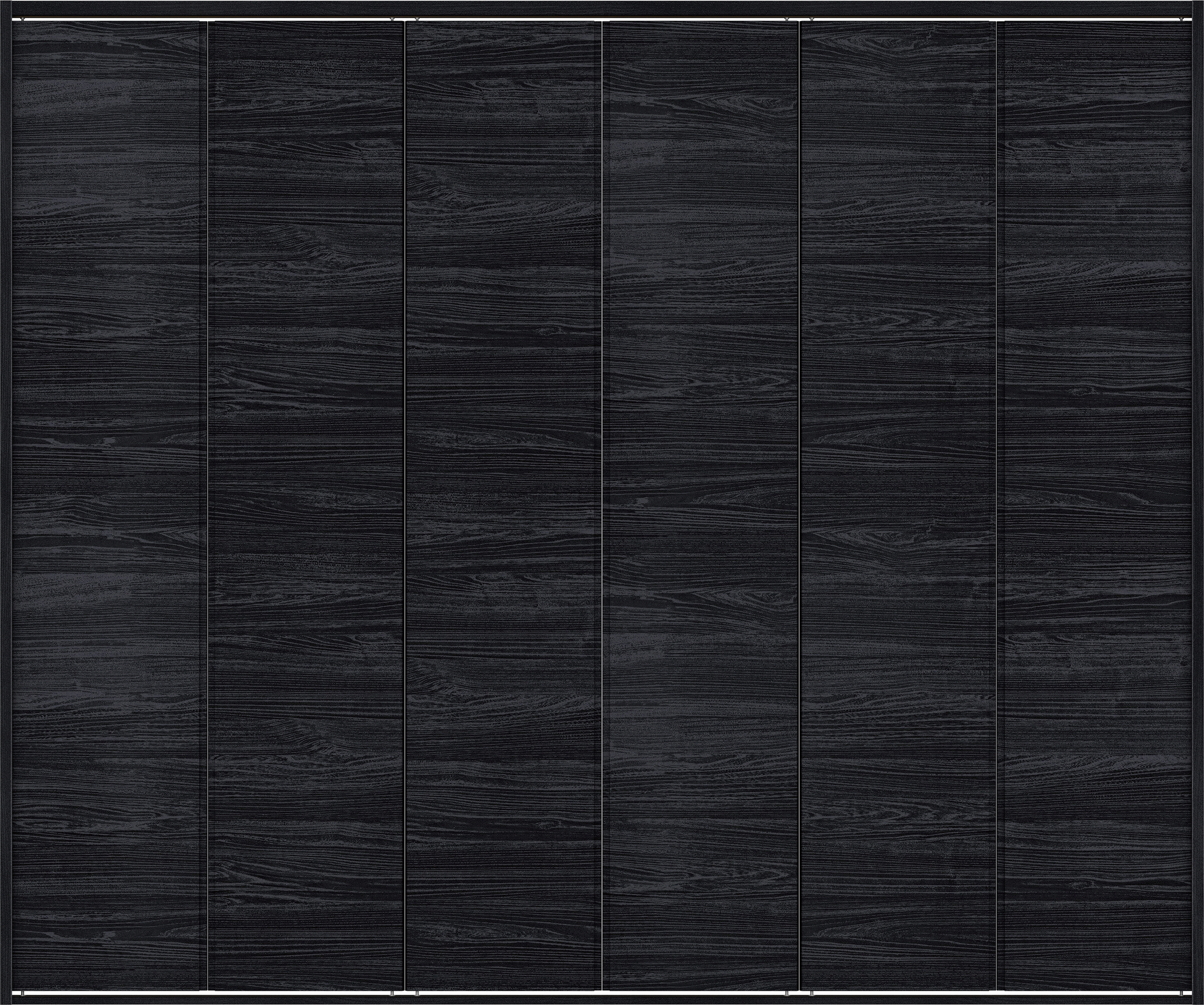 クローク収納　イエリア　折戸ユニット　ハンドルレス横木目タイプ　ウッド扉　四方枠（固定枠）　セット　２４５０幅（９尺間口）　２０４５高　〈モスブラック柄〉　ハンドルレス