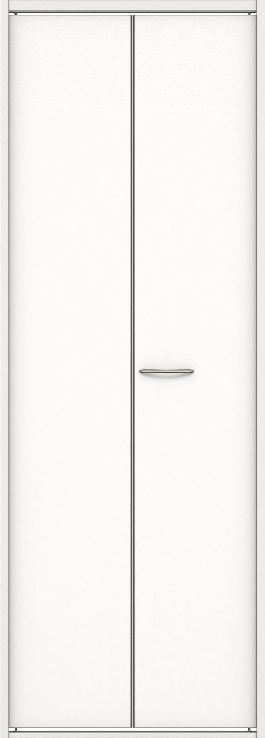 クローク収納　イエリア　折戸ユニット　フラット縦木目タイプ　ウッド扉　四方枠（固定枠）　セット　８２０幅（１Ｍ間口）　２０４５高　〈パウダーホワイト柄〉　ハンドルラウンド型〈Ｔシルバー色〉