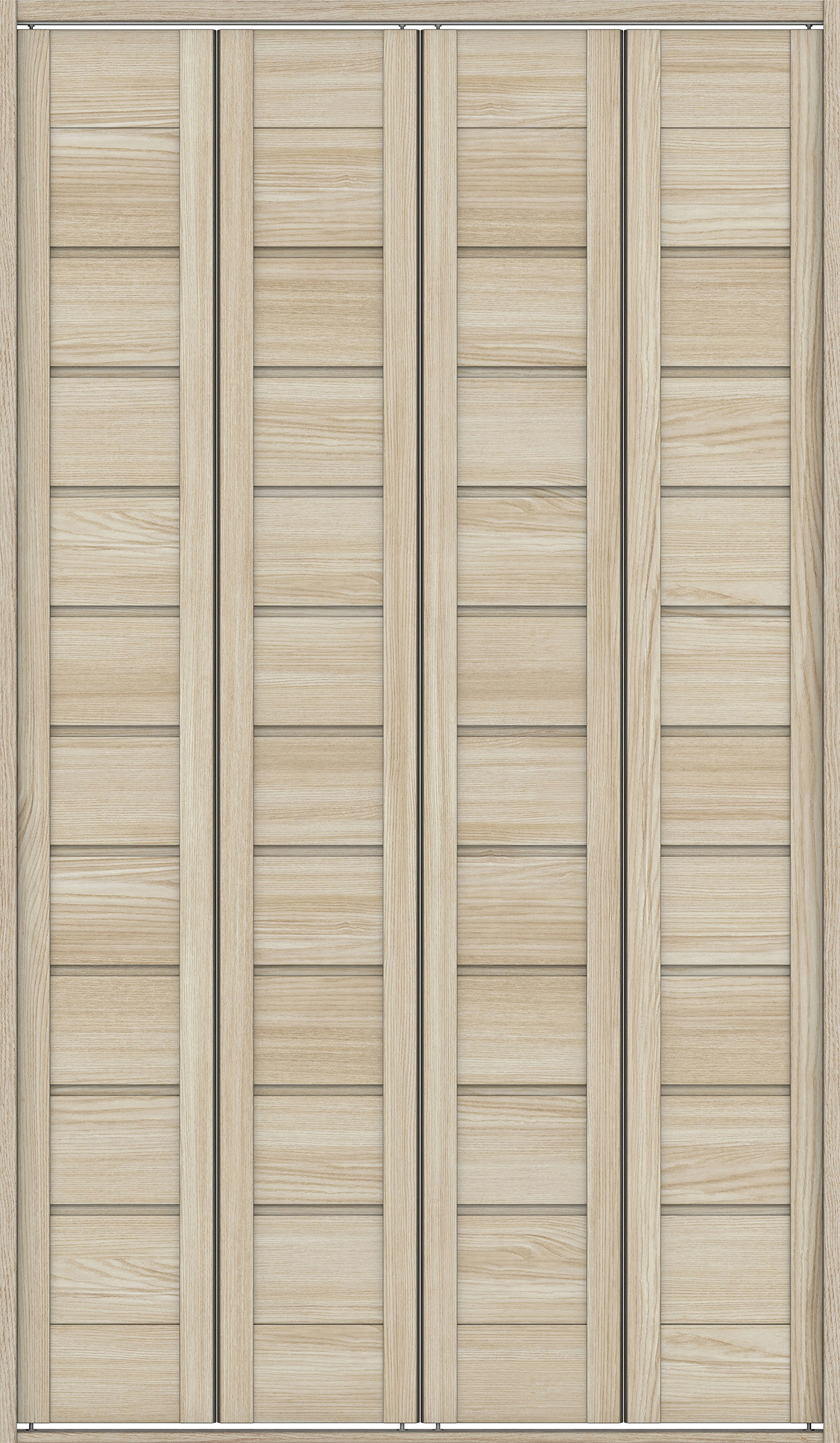 クローク収納　イエリア　折戸ユニット　通気タイプ　ウッド扉　四方枠（固定枠）　セット　１１９０幅（４．５尺間口）　２０４５高　〈ソフトグレージュ柄〉　ハンドルレス