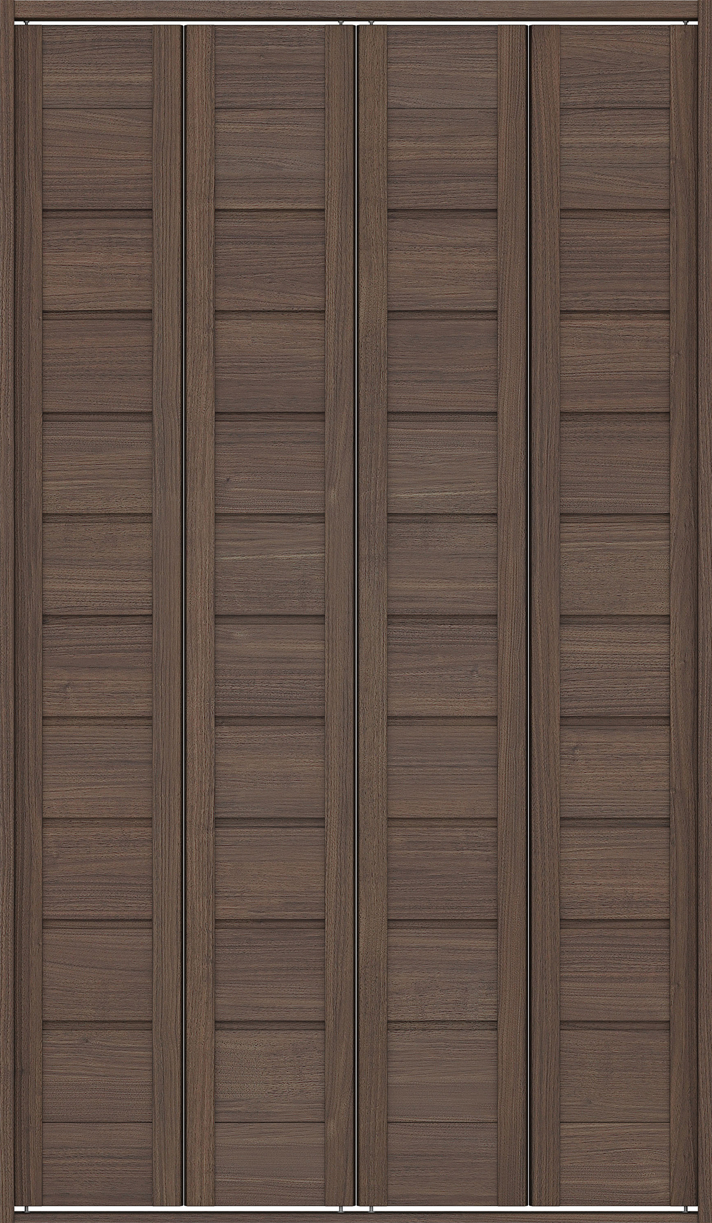 クローク収納　イエリア　折戸ユニット　通気タイプ　ウッド扉　四方枠（固定枠）　セット　１１９０幅（４．５尺間口）　２０４５高　〈ダルブラウン柄〉　ハンドルレス