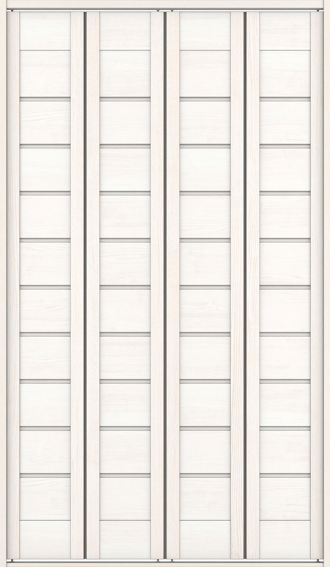 クローク収納　イエリア　折戸ユニット　通気タイプ　ウッド扉　四方枠（固定枠）　セット　１１９０幅（４．５尺間口）　２０４５高　〈ネオホワイト柄〉　ハンドルレス