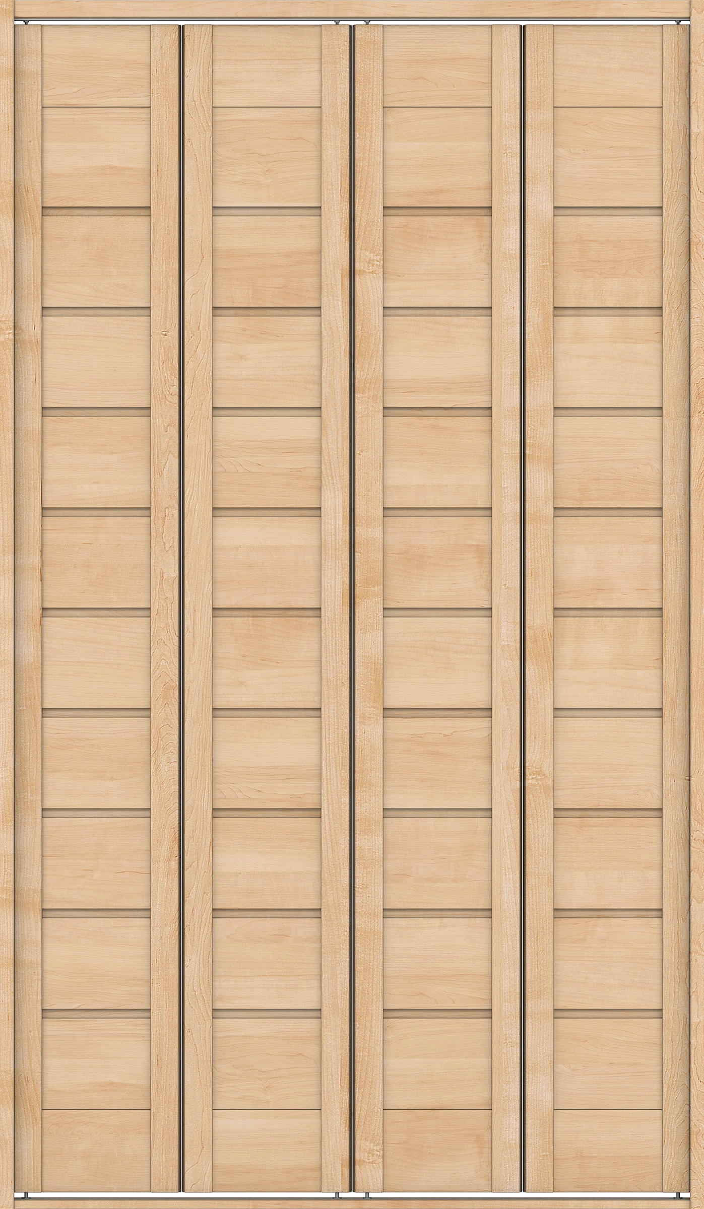 クローク収納　イエリア　折戸ユニット　通気タイプ　ウッド扉　四方枠（固定枠）　セット　１１９０幅（４．５尺間口）　２０４５高　〈ミルベージュ柄〉　ハンドルレス