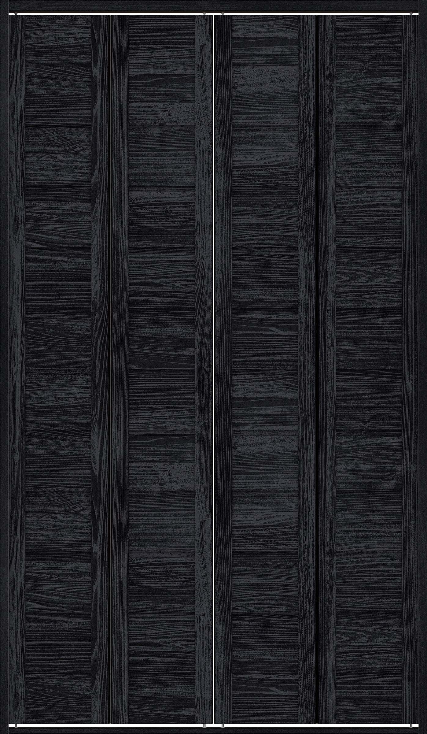 クローク収納　イエリア　折戸ユニット　通気タイプ　ウッド扉　四方枠（固定枠）　セット　１１９０幅（４．５尺間口）　２０４５高　〈モスブラック柄〉　ハンドルレス