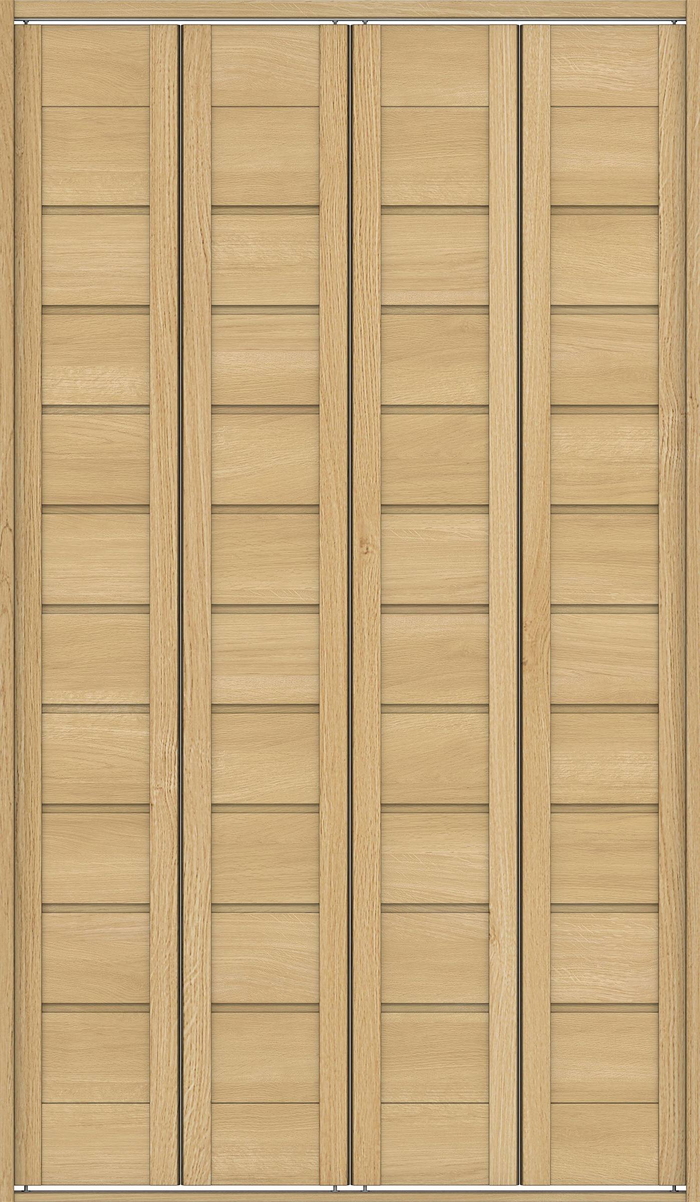 クローク収納　イエリア　折戸ユニット　通気タイプ　ウッド扉　四方枠（固定枠）　セット　１１９０幅（４．５尺間口）　２０４５高　〈ライトオーカー柄〉　ハンドルレス