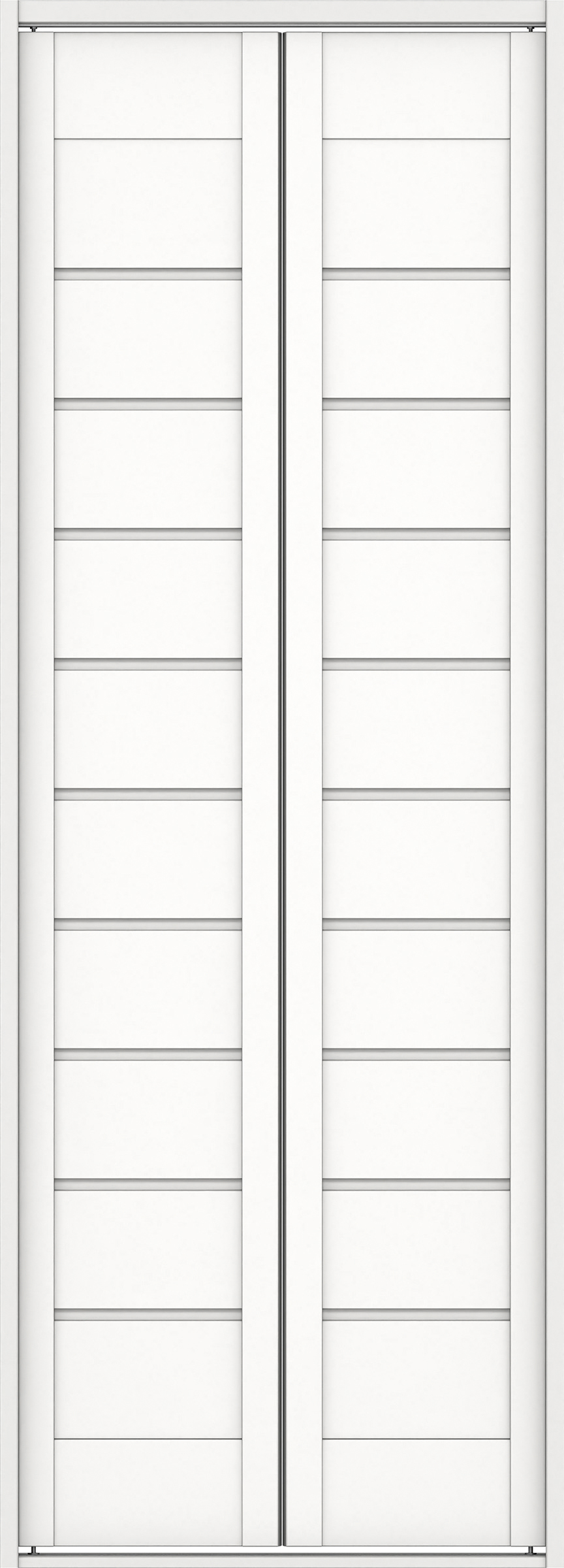 クローク収納　イエリア　折戸ユニット　通気タイプ　ウッド扉　四方枠（固定枠）　セット　７３５幅（３尺間口）　２０４５高　〈パウダーホワイト柄〉　ハンドルレス