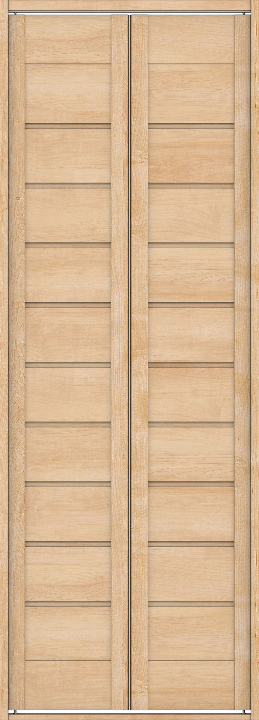 クローク収納　イエリア　折戸ユニット　通気タイプ　ウッド扉　四方枠（固定枠）　セット　７３５幅（３尺間口）　２０４５高　〈ミルベージュ柄〉　ハンドルレス