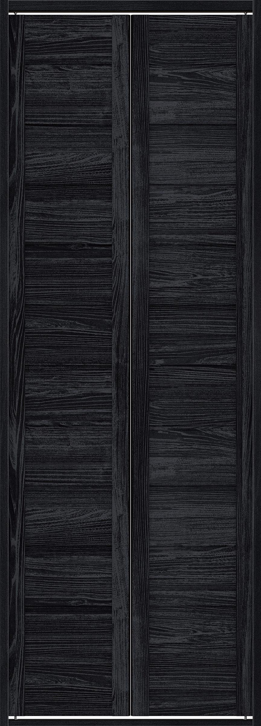 クローク収納　イエリア　折戸ユニット　通気タイプ　ウッド扉　四方枠（固定枠）　セット　７３５幅（３尺間口）　２０４５高　〈モスブラック柄〉　ハンドルレス