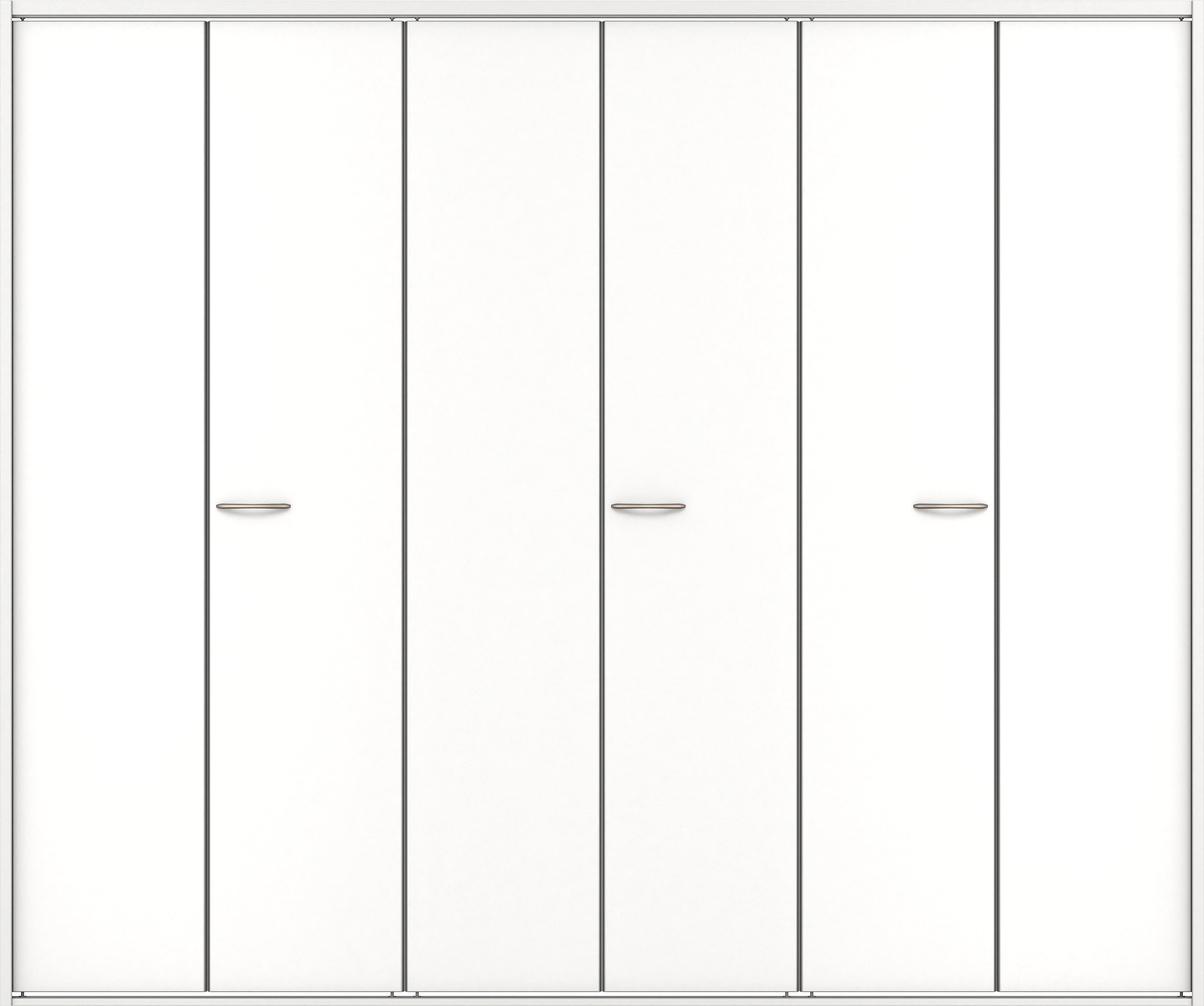 クローク収納　イエリア　折戸ユニット　フラット縦木目タイプ　ウッド扉　四方枠（固定枠）　セット　２４５０幅（９尺間口）　２０４５高　〈パウダーホワイト柄〉　ハンドルラウンド型〈Ｔシルバー色〉