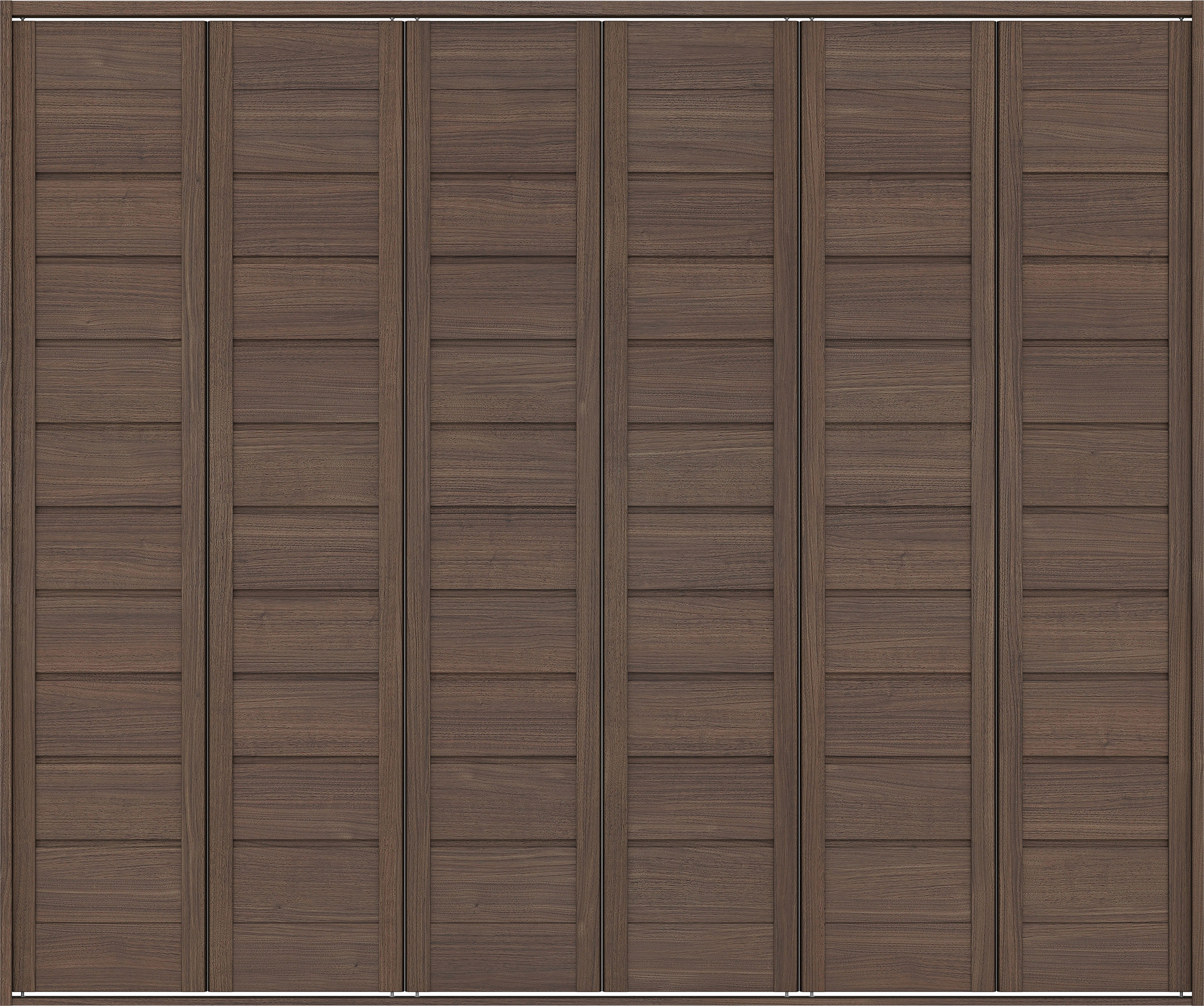 クローク収納　イエリア　折戸ユニット　通気タイプ　ウッド扉　四方枠（固定枠）　セット　２４５０幅（９尺間口）　２０４５高　〈ダルブラウン柄〉　ハンドルレス