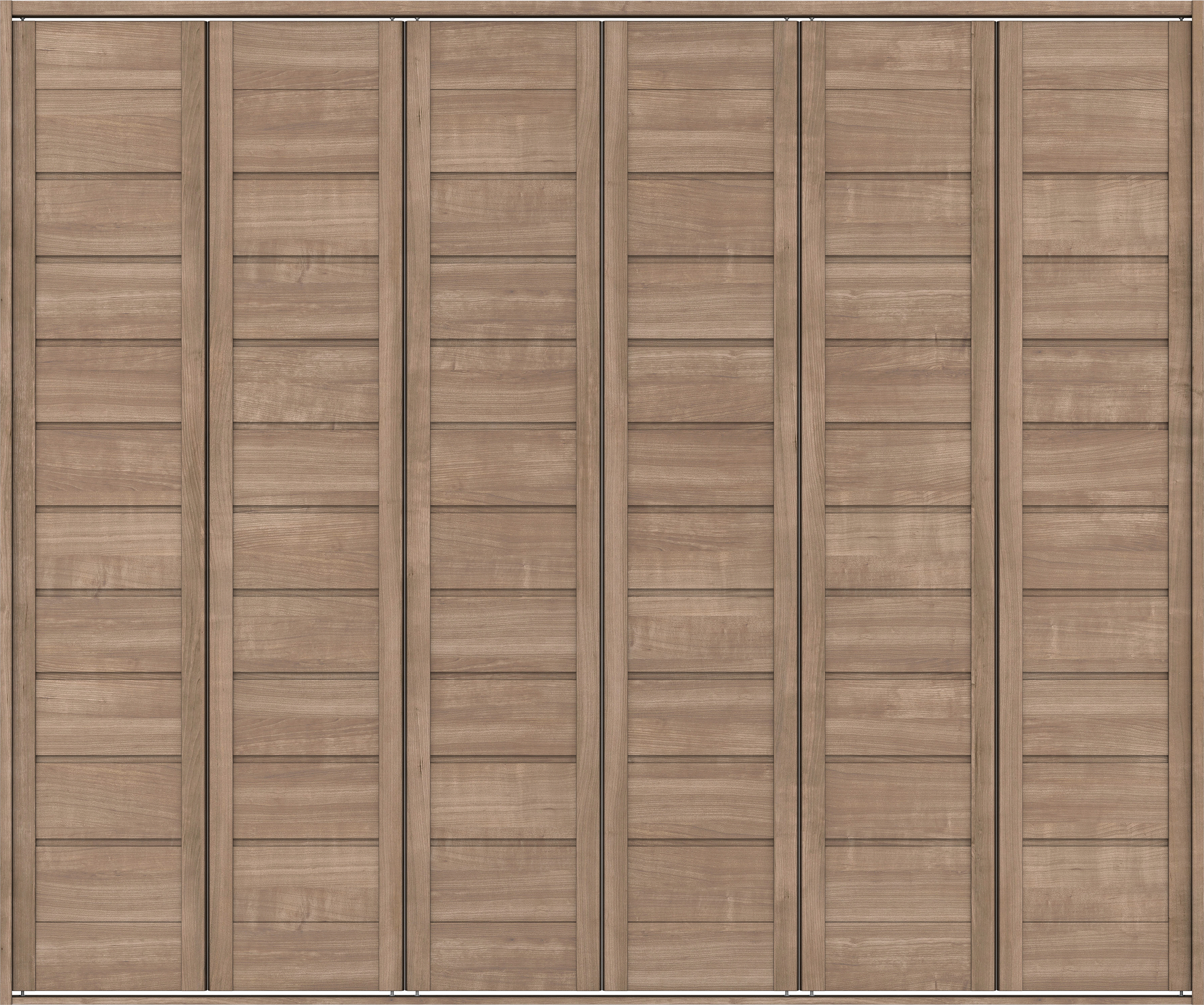 クローク収納　イエリア　折戸ユニット　通気タイプ　ウッド扉　四方枠（固定枠）　セット　２４５０幅（９尺間口）　２０４５高　〈トープグレー柄〉　ハンドルレス