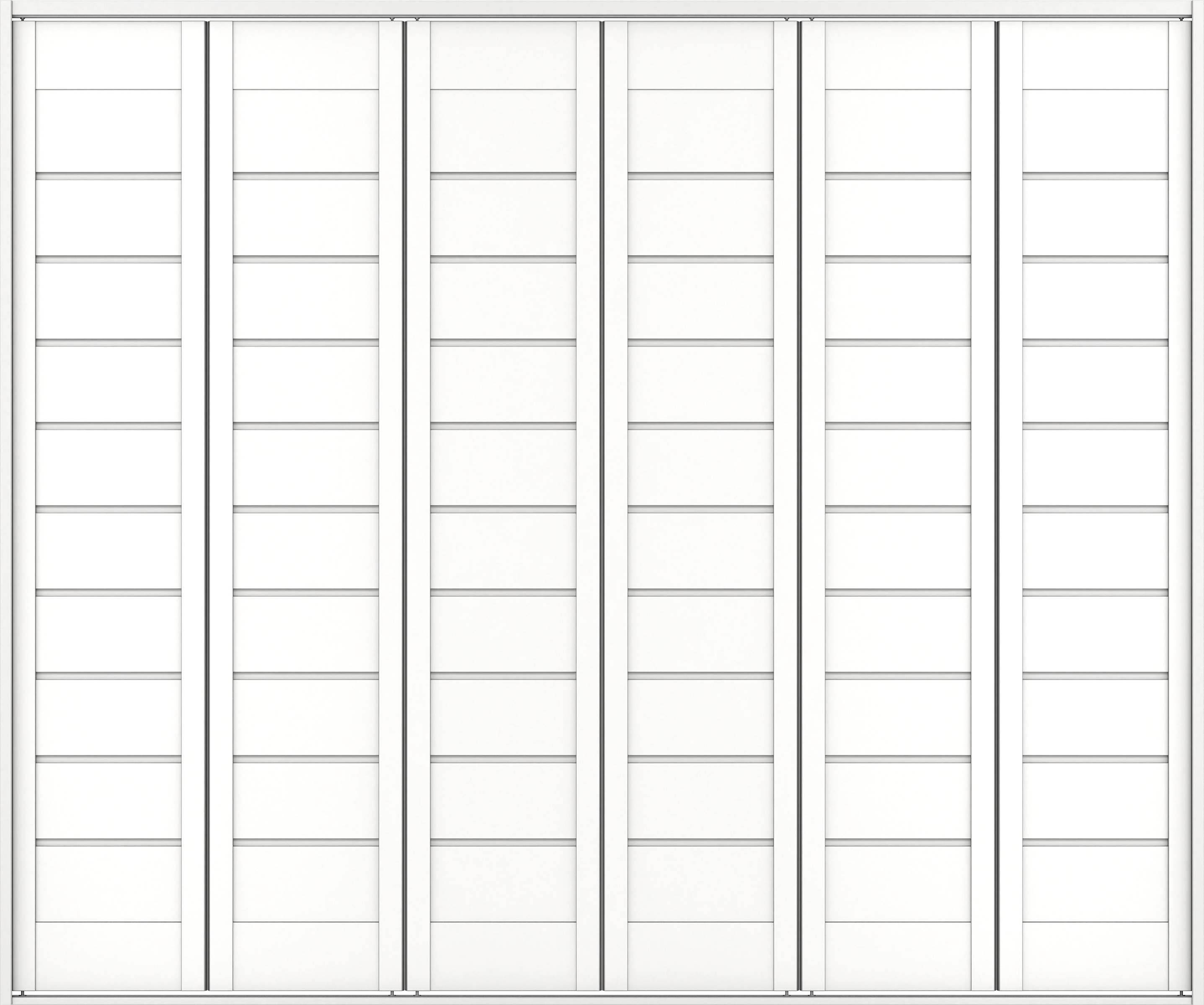 クローク収納　イエリア　折戸ユニット　通気タイプ　ウッド扉　四方枠（固定枠）　セット　２４５０幅（９尺間口）　２０４５高　〈パウダーホワイト柄〉　ハンドルレス
