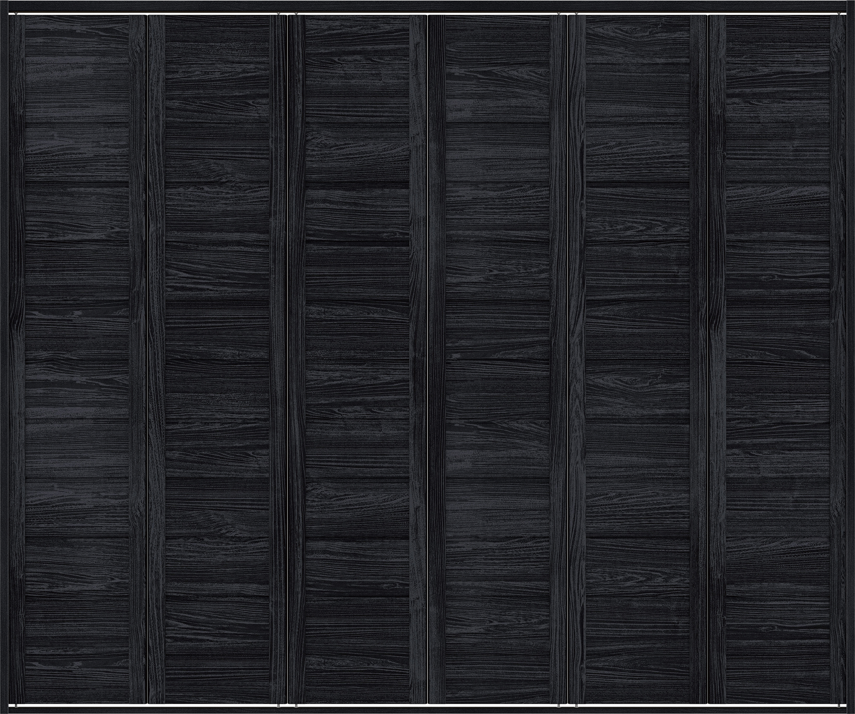 クローク収納　イエリア　折戸ユニット　通気タイプ　ウッド扉　四方枠（固定枠）　セット　２４５０幅（９尺間口）　２０４５高　〈モスブラック柄〉　ハンドルレス