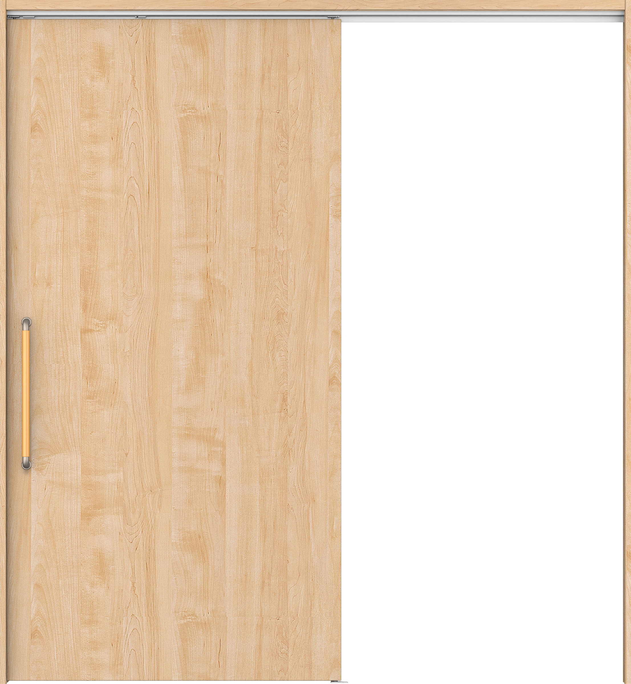 リビングドア　イエリア　巾広吊戸・片引　扉セット　００デザイン　１８７５幅用　２０００高　〈ミルベージュ柄〉　左右兼用　錠なし　にぎりバー　ラクラクローズ付用