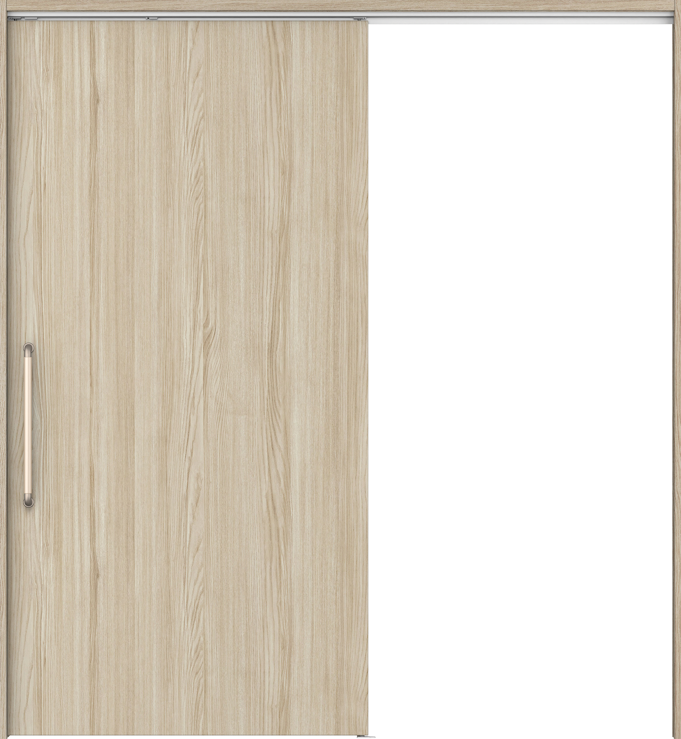 リビングドア　イエリア　巾広吊戸・片引　扉セット　００デザイン　１８７５幅用　２０００高　〈ソフトグレージュ柄〉　左右兼用　錠なし　にぎりバー　ラクラクローズ付用