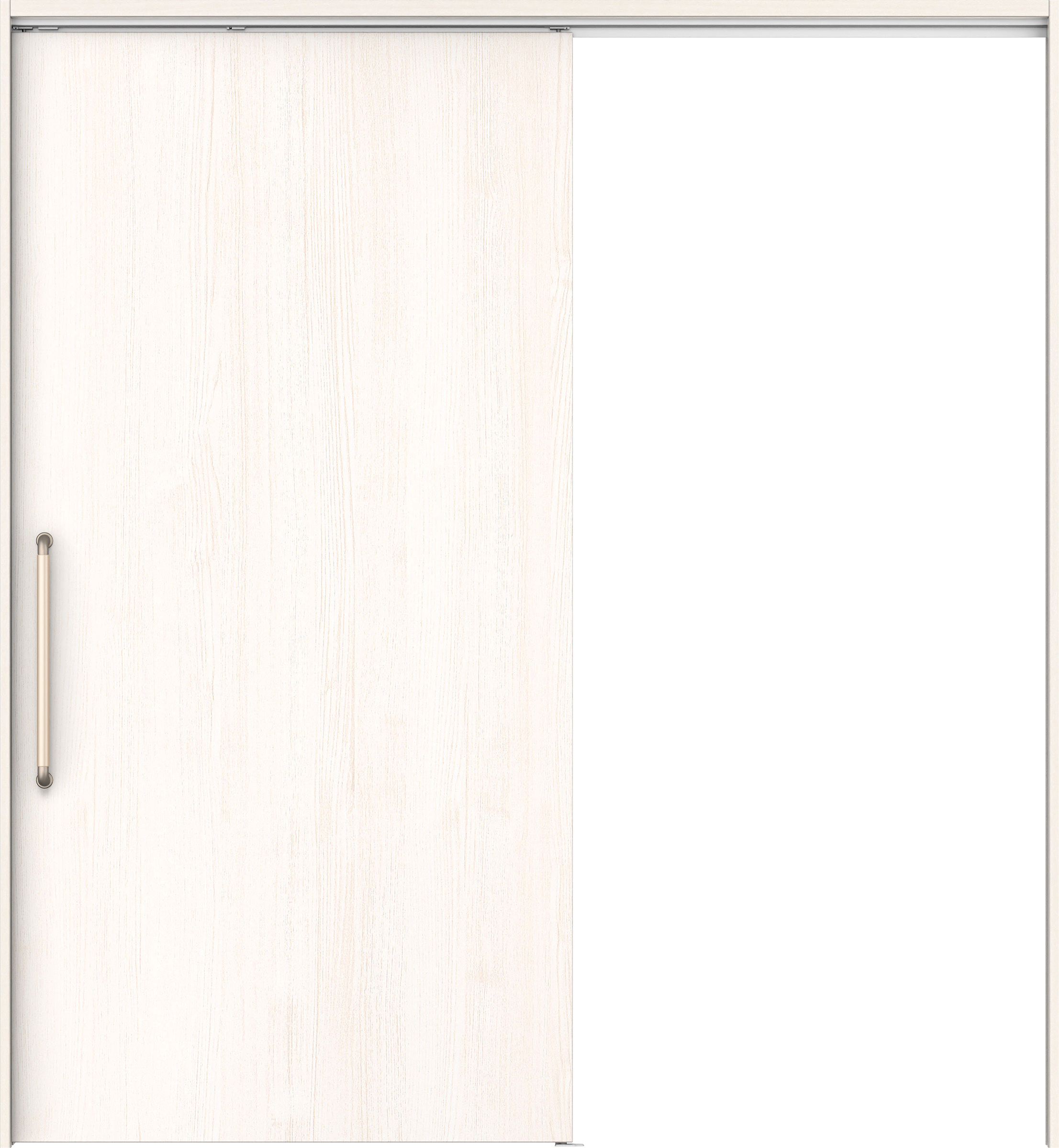 リビングドア　イエリア　巾広吊戸・片引　扉セット　００デザイン　１８７５幅用　２０００高　〈ネオホワイト柄〉　左右兼用　錠なし　にぎりバー　ラクラクローズ付用