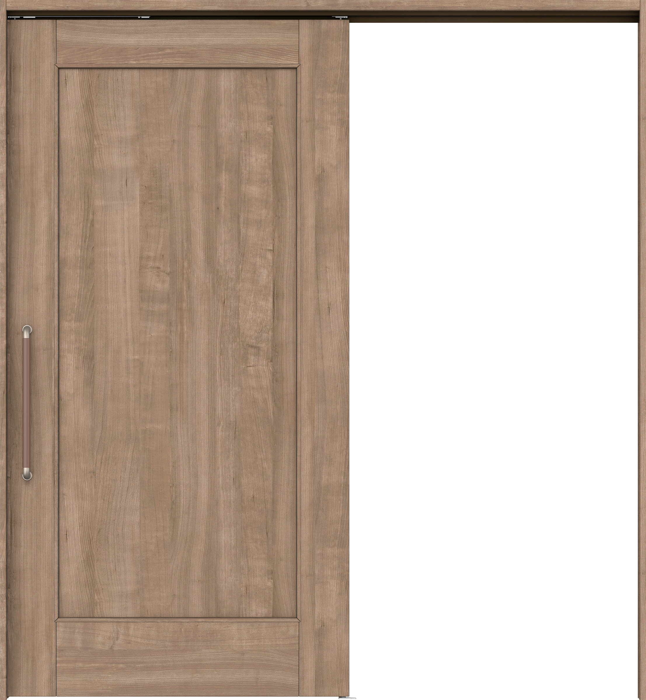 リビングドア　イエリア　巾広吊戸・片引　扉セット　０１デザイン　１８７５幅用　２０００高　〈トープグレー柄〉　左右兼用　錠なし　にぎりバー　ラクラクローズ付用