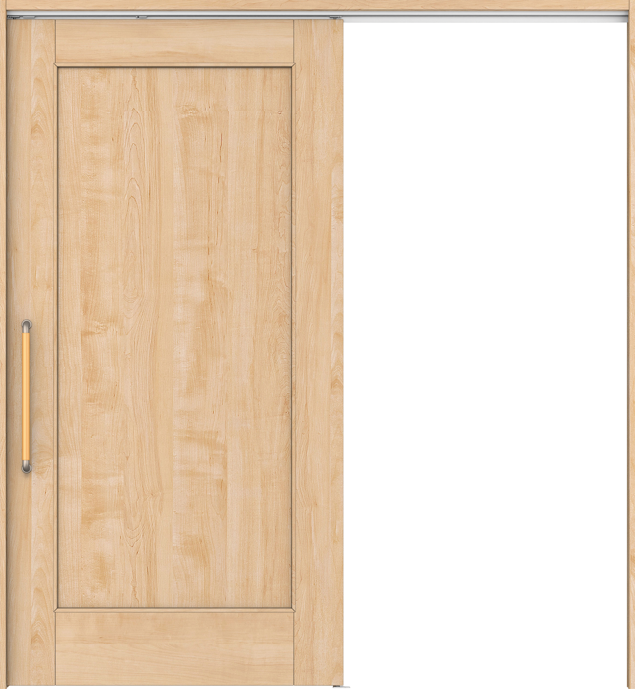 リビングドア　イエリア　巾広吊戸・片引　扉セット　０１デザイン　１８７５幅用　２０００高　〈ミルベージュ柄〉　左右兼用　錠なし　にぎりバー　ラクラクローズ付用