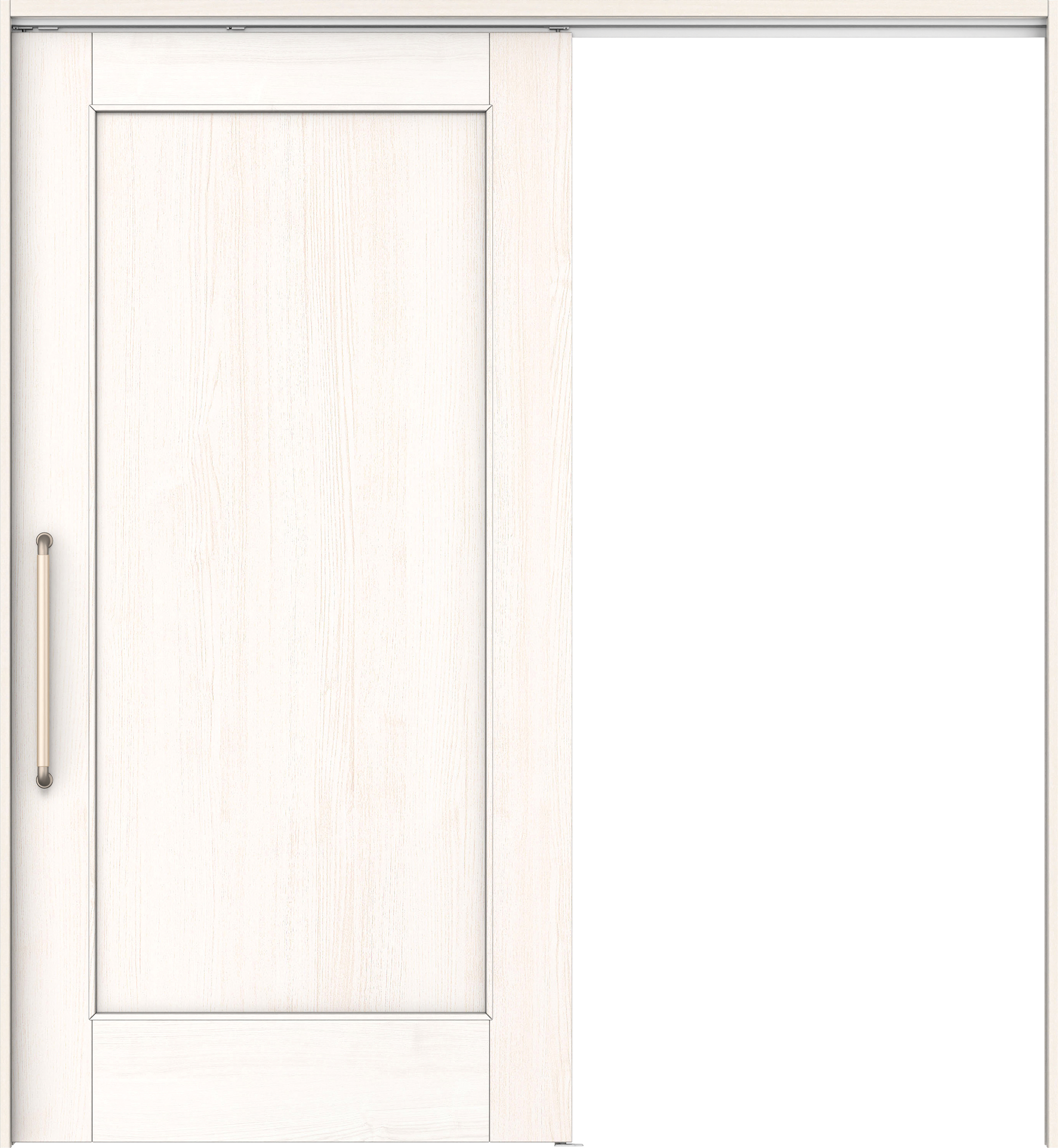 リビングドア　イエリア　巾広吊戸・片引　扉セット　０１デザイン　１８７５幅用　２０００高　〈ネオホワイト柄〉　左右兼用　錠なし　にぎりバー　ラクラクローズ付用