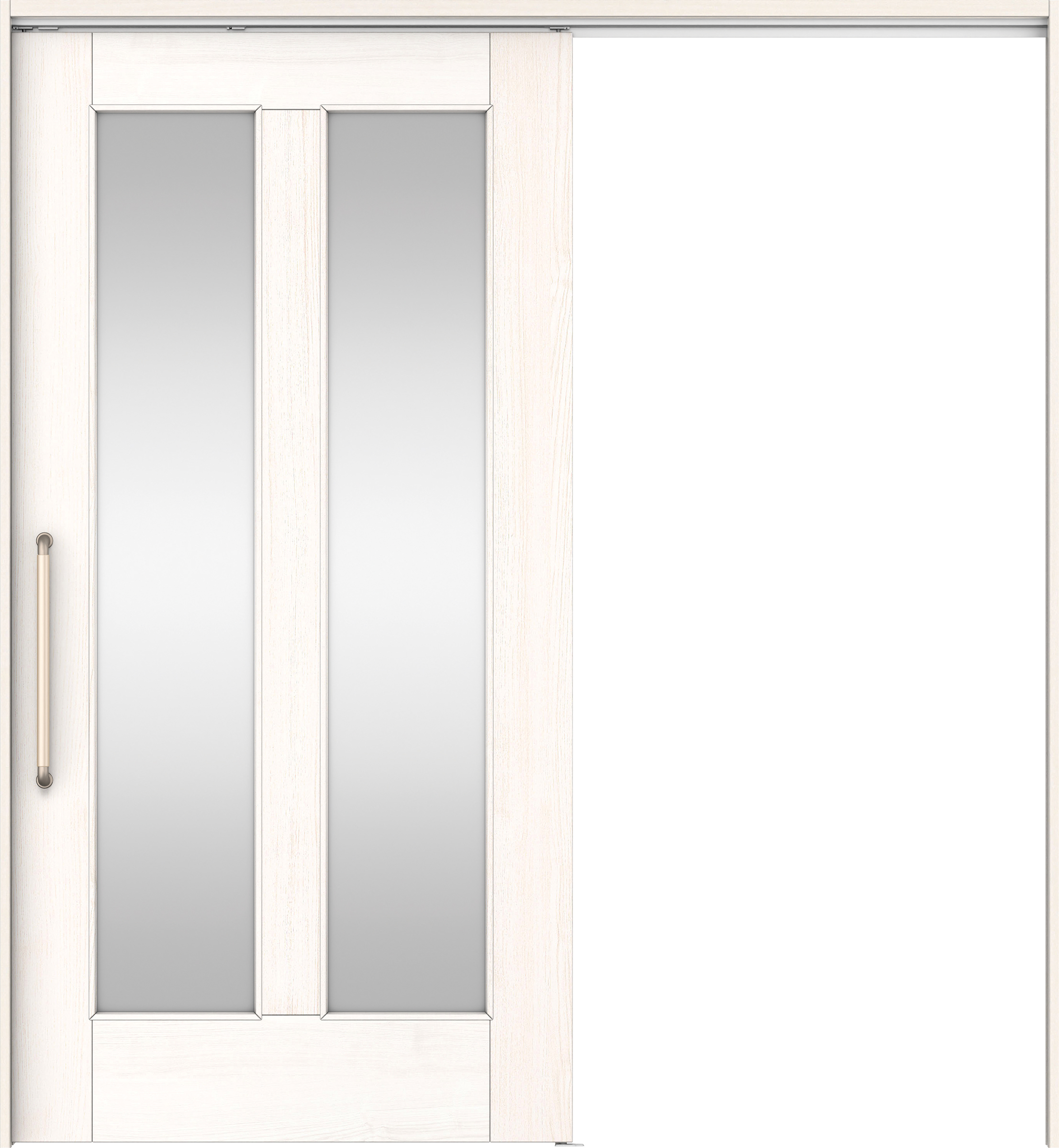 リビングドア　イエリア　巾広吊戸・片引　扉セット　０６デザイン　１８７５幅用　２０００高　〈ネオホワイト柄〉　左右兼用　錠なし　にぎりバー　ラクラクローズ付用