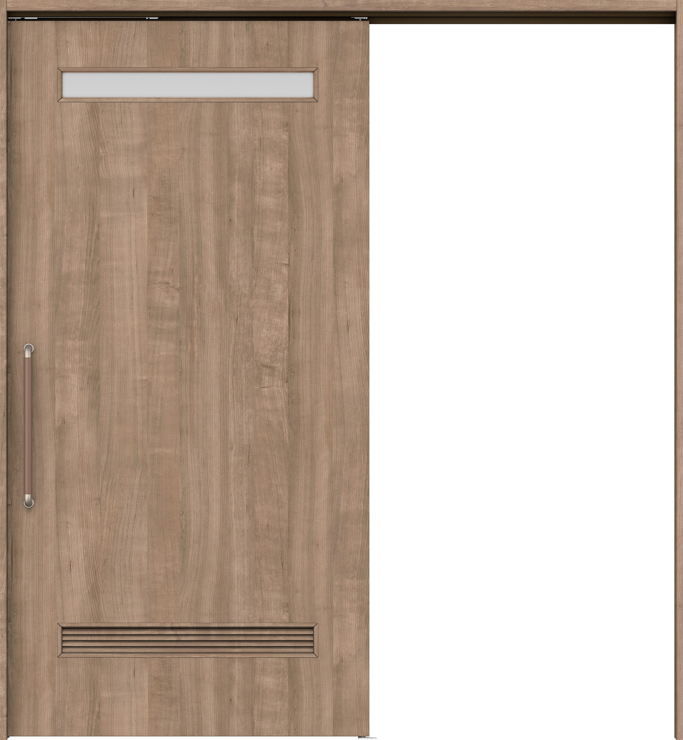 リビングドア　イエリア　巾広吊戸・片引　扉セット　０８デザイン　１８７５幅用　２０００高　〈トープグレー柄〉　左右兼用　錠なし　にぎりバー　ラクラクローズ付用