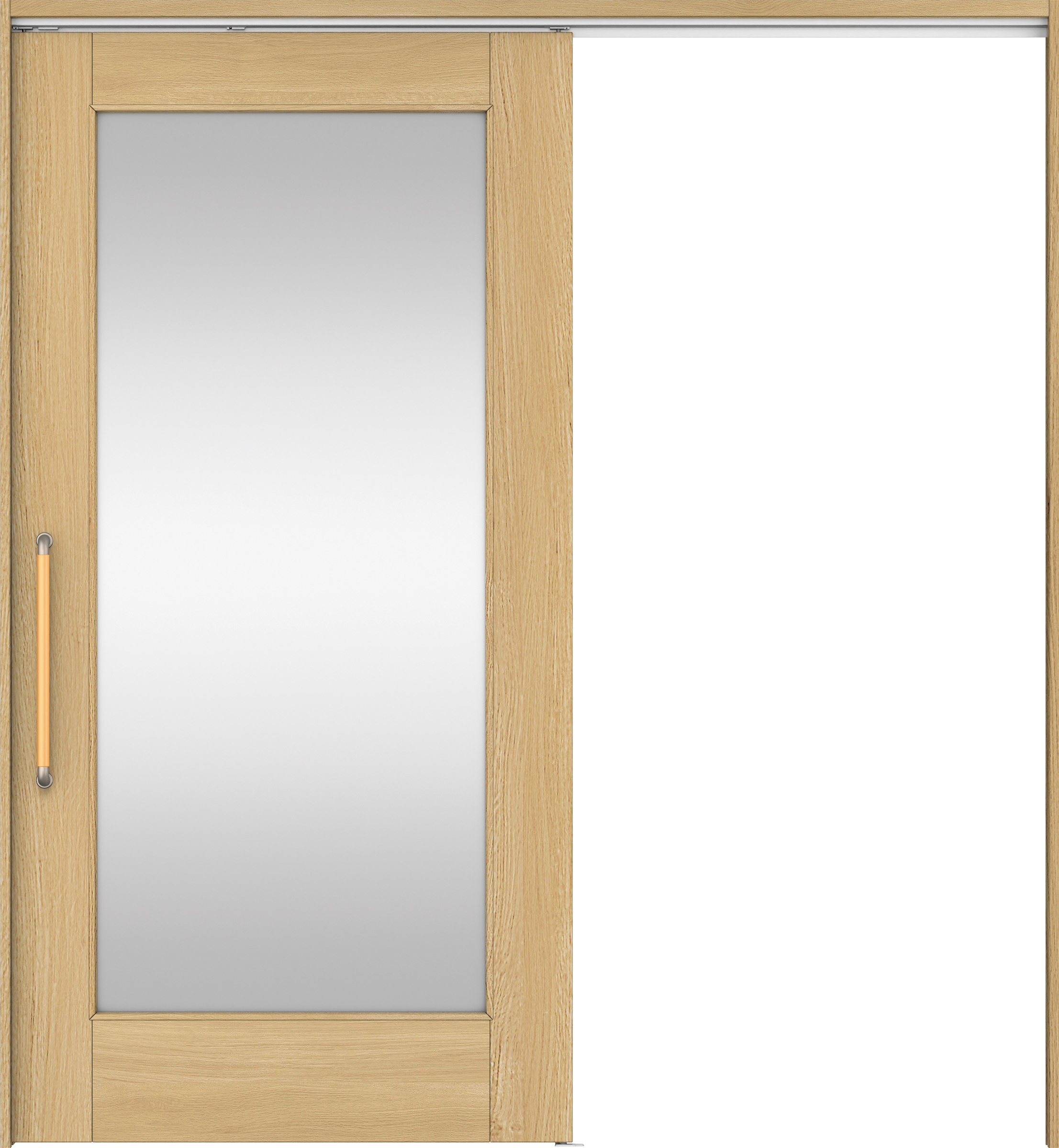 リビングドア　イエリア　巾広吊戸・片引　扉セット　２１デザイン　１８７５幅用　２０００高　〈ライトオーカー柄〉　左右兼用　錠なし　にぎりバー　ラクラクローズ付用