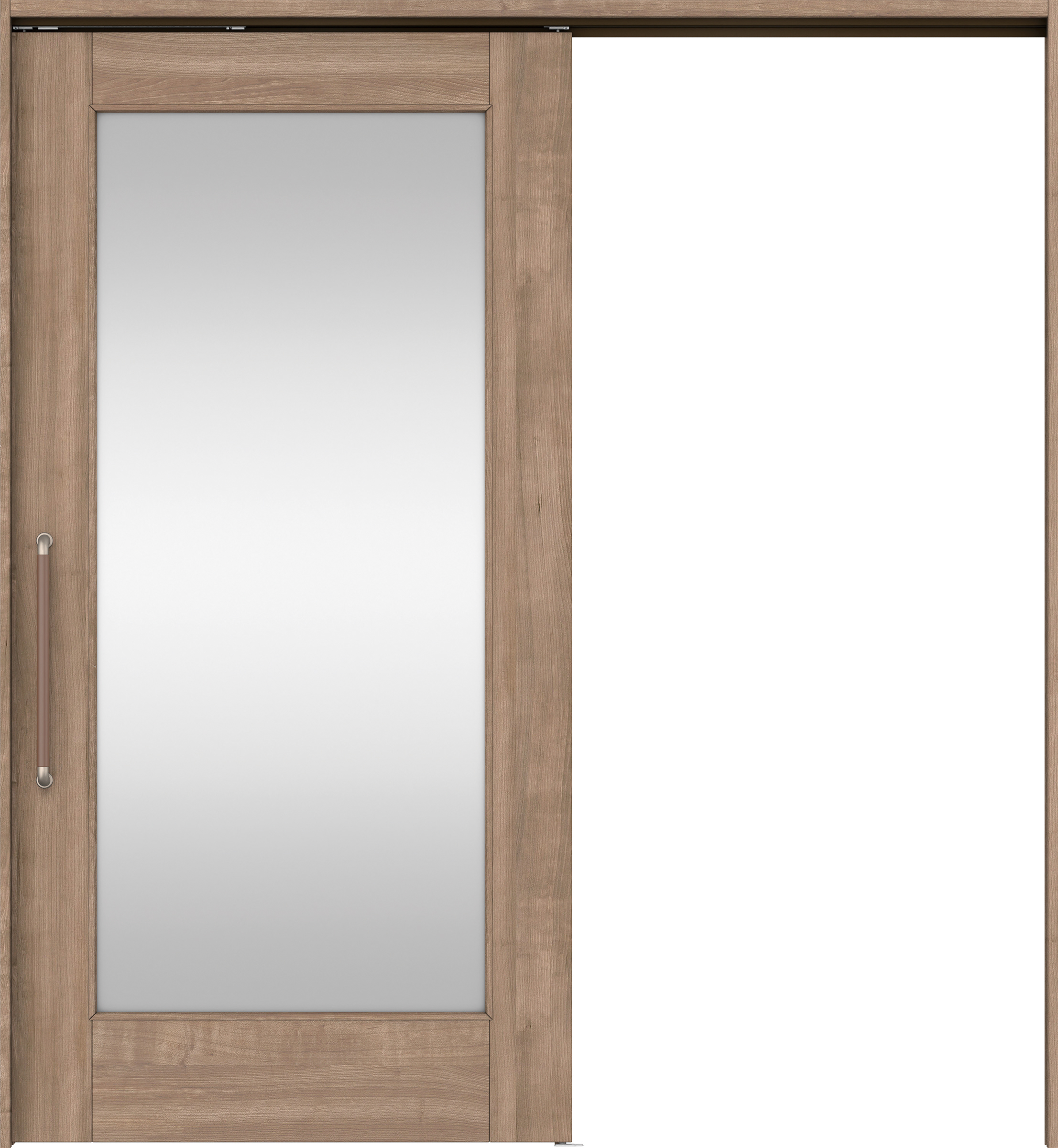 リビングドア　イエリア　巾広吊戸・片引　扉セット　２１デザイン　１８７５幅用　２０００高　〈トープグレー柄〉　左右兼用　錠なし　にぎりバー　ラクラクローズ付用