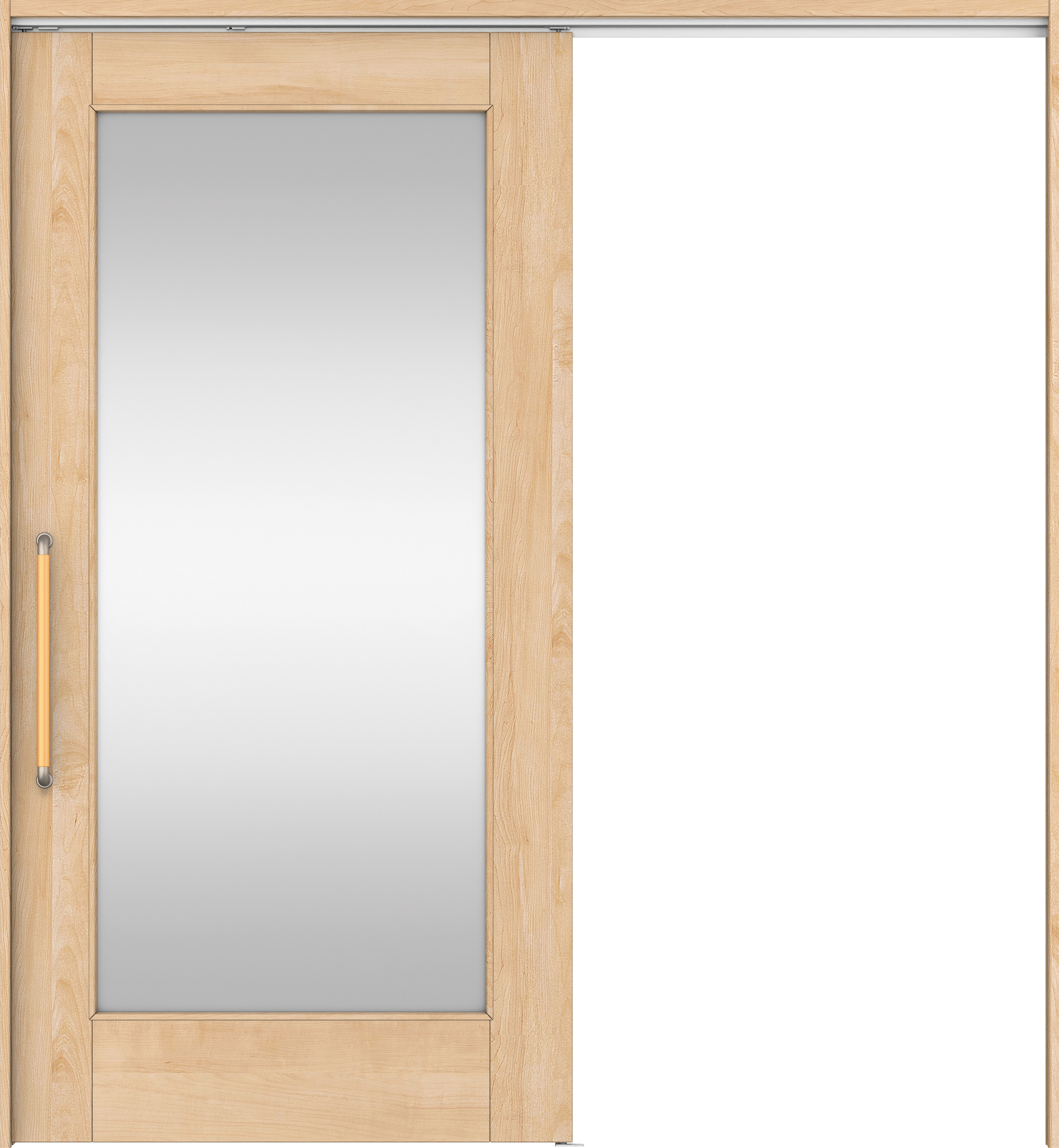 リビングドア　イエリア　巾広吊戸・片引　扉セット　２１デザイン　１８７５幅用　２０００高　〈ミルベージュ柄〉　左右兼用　錠なし　にぎりバー　ラクラクローズ付用