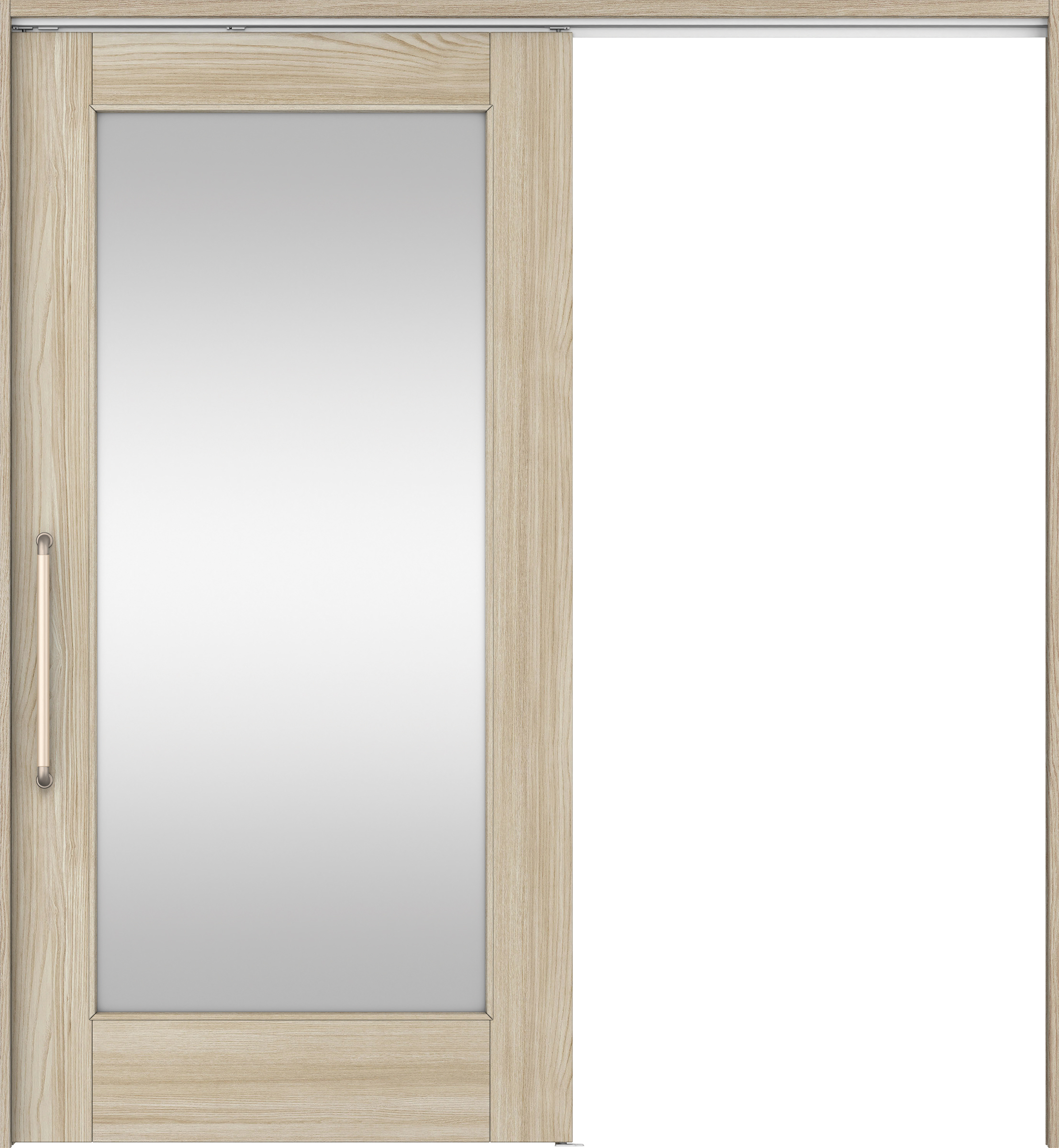 リビングドア　イエリア　巾広吊戸・片引　扉セット　２１デザイン　１８７５幅用　２０００高　〈ソフトグレージュ柄〉　左右兼用　錠なし　にぎりバー　ラクラクローズ付用