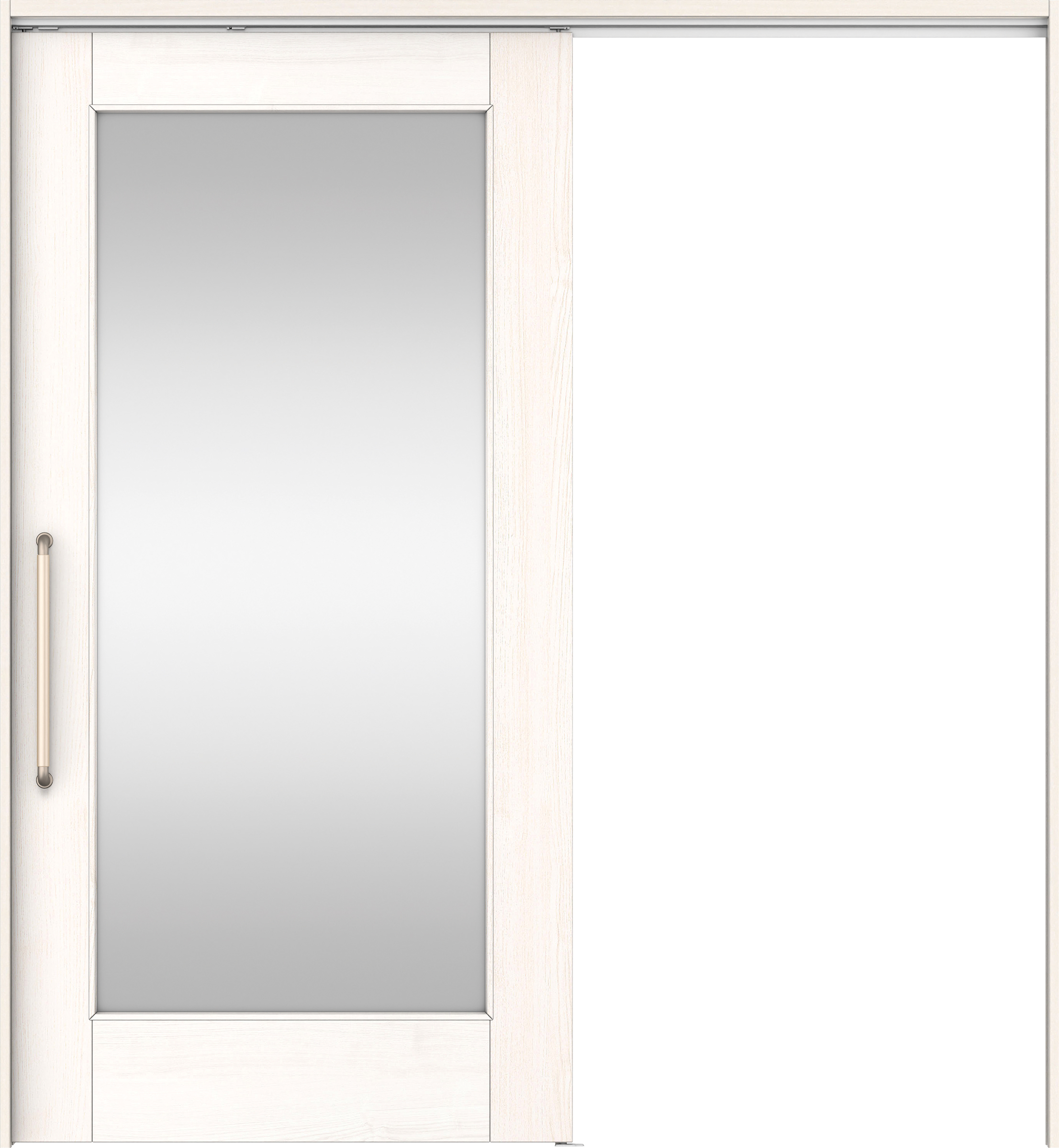 リビングドア　イエリア　巾広吊戸・片引　扉セット　２１デザイン　１８７５幅用　２０００高　〈ネオホワイト柄〉　左右兼用　錠なし　にぎりバー　ラクラクローズ付用