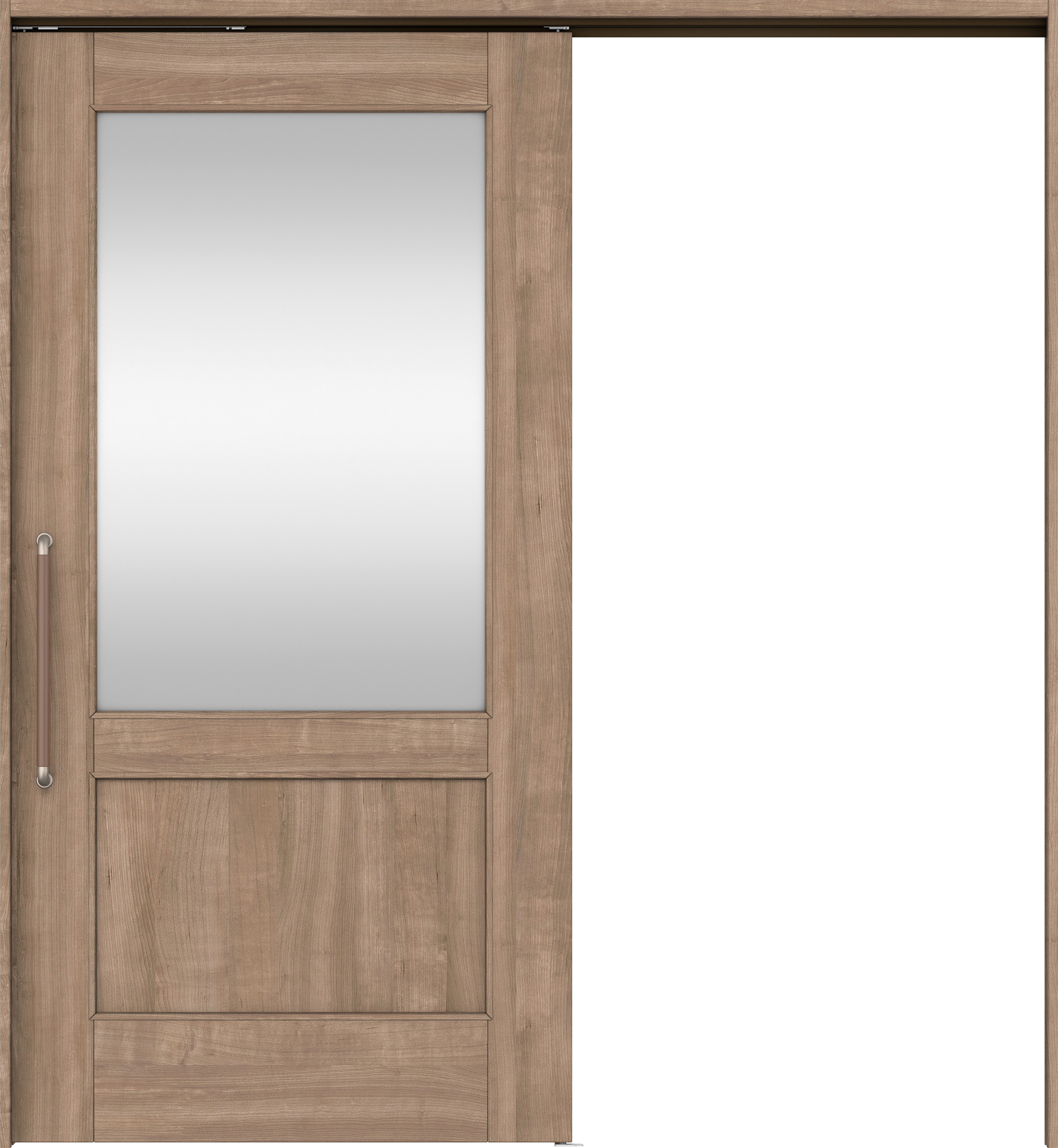 リビングドア　イエリア　巾広吊戸・片引　扉セット　２６デザイン　１８７５幅用　２０００高　〈トープグレー柄〉　左右兼用　錠なし　にぎりバー　ラクラクローズ付用