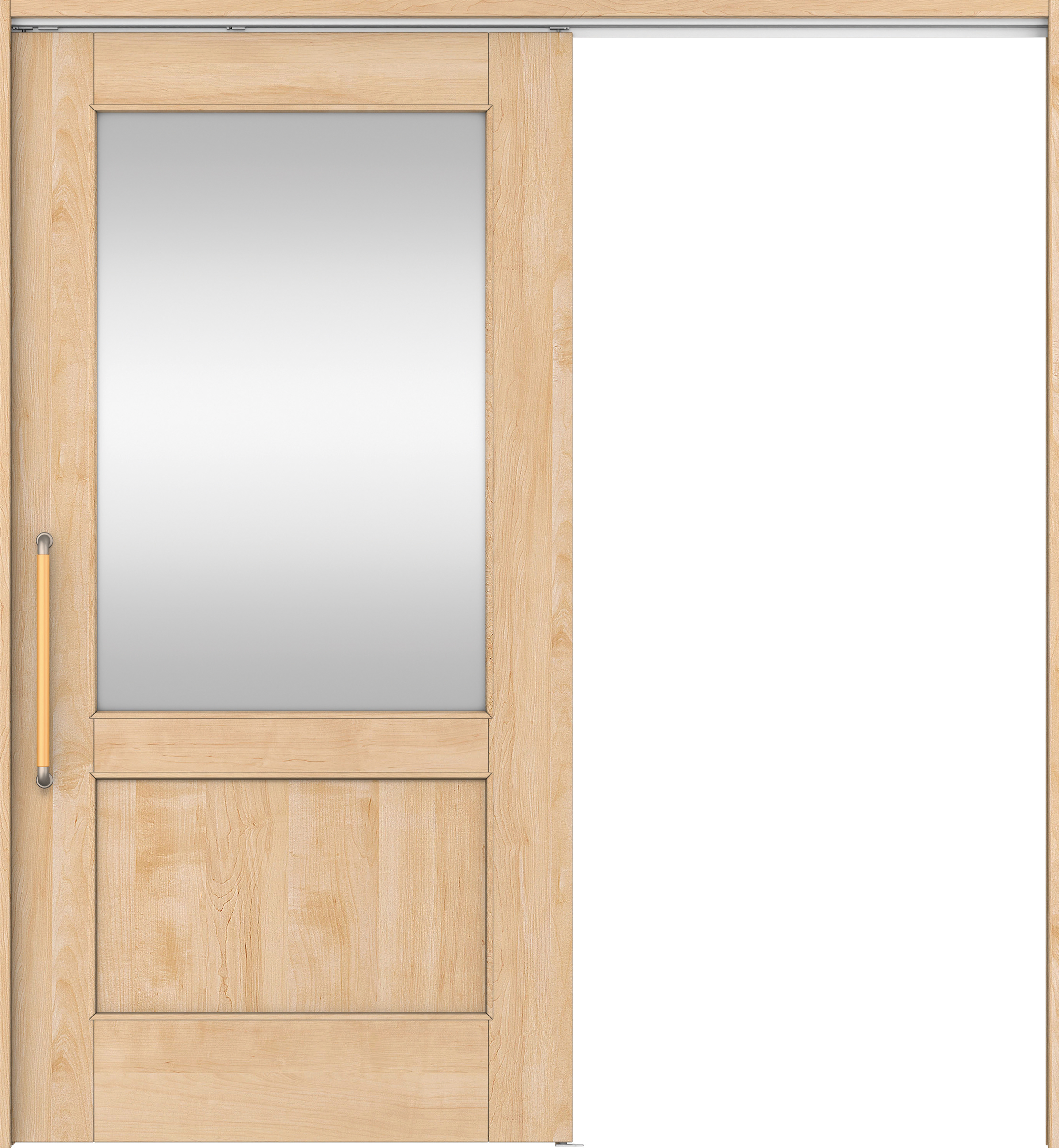 リビングドア　イエリア　巾広吊戸・片引　扉セット　２６デザイン　１８７５幅用　２０００高　〈ミルベージュ柄〉　左右兼用　錠なし　にぎりバー　ラクラクローズ付用