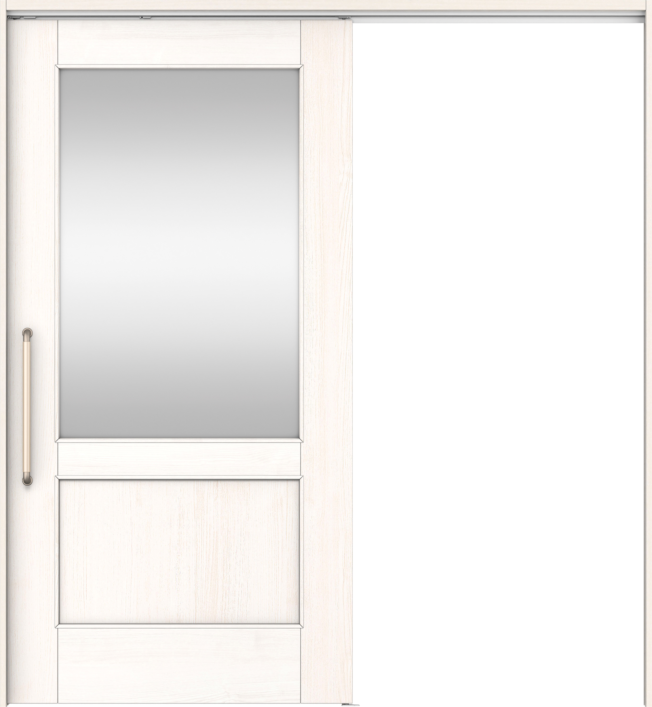 リビングドア　イエリア　巾広吊戸・片引　扉セット　２６デザイン　１８７５幅用　２０００高　〈ネオホワイト柄〉　左右兼用　錠なし　にぎりバー　ラクラクローズ付用