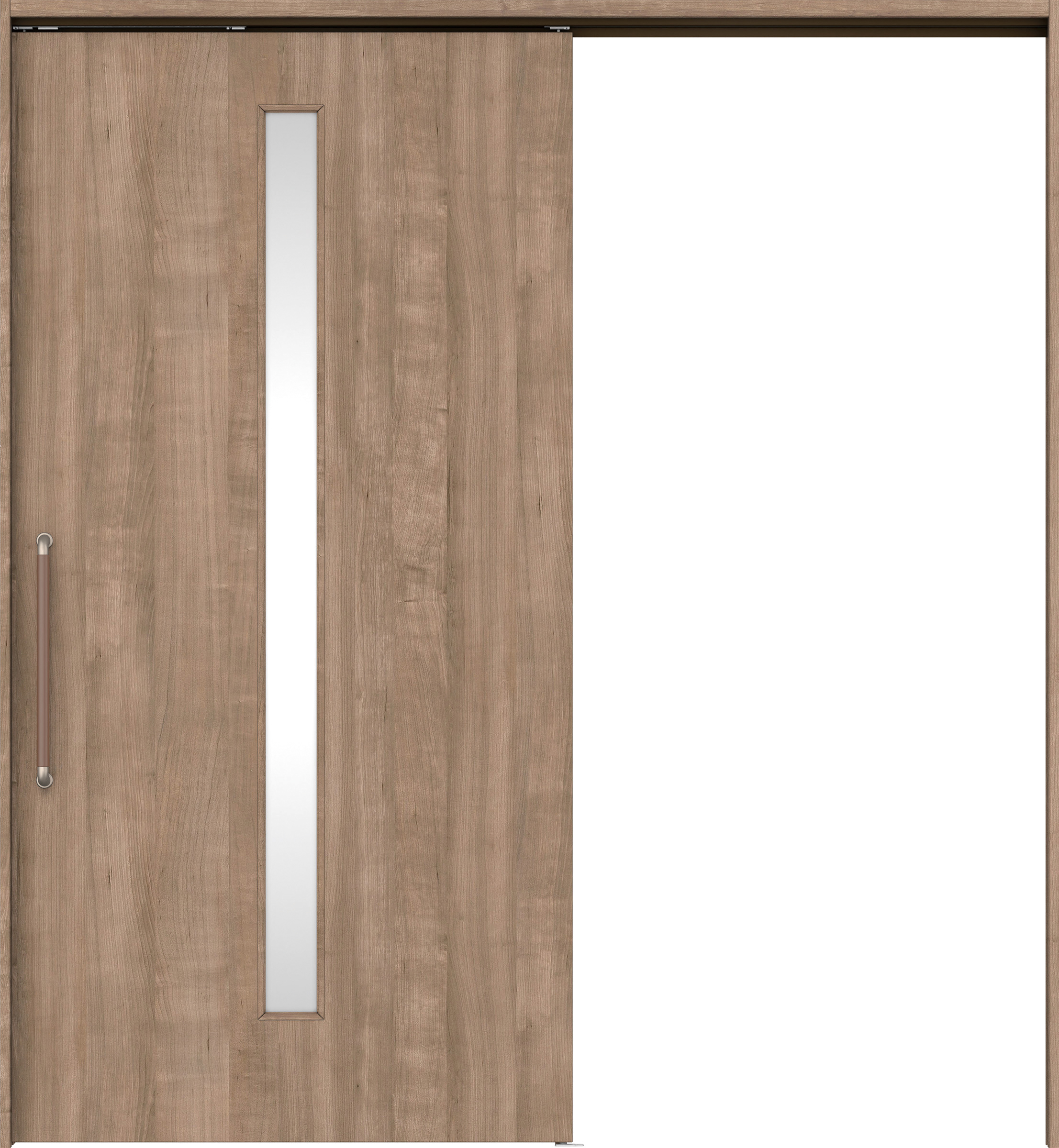 リビングドア　イエリア　巾広吊戸・片引　扉セット　Ｃ４デザイン　１８７５幅用　２０００高　〈トープグレー柄〉　左右兼用　錠なし　にぎりバー　ラクラクローズ付用