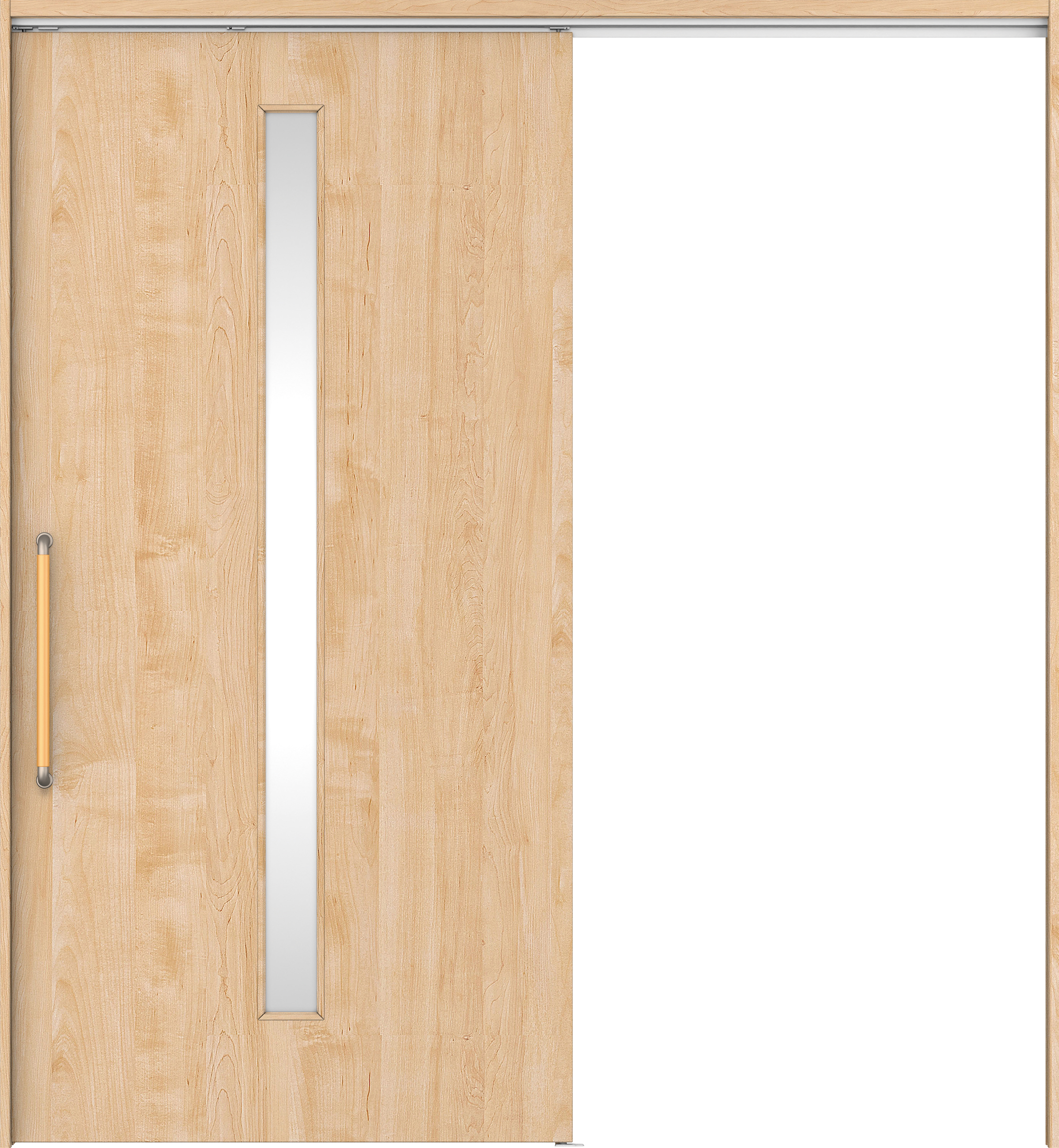 リビングドア　イエリア　巾広吊戸・片引　扉セット　Ｃ４デザイン　１８７５幅用　２０００高　〈ミルベージュ柄〉　左右兼用　錠なし　にぎりバー　ラクラクローズ付用