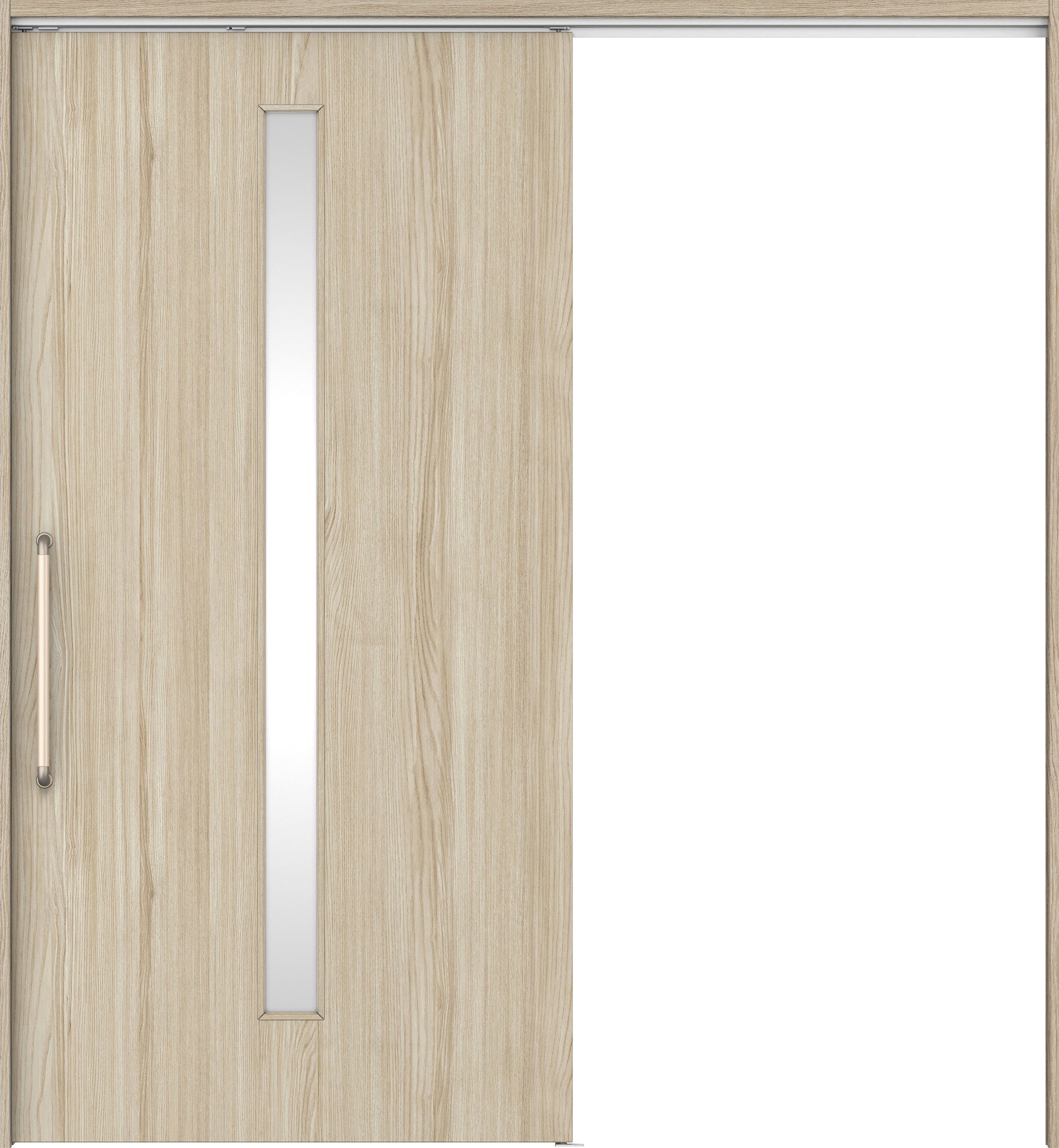 リビングドア　イエリア　巾広吊戸・片引　扉セット　Ｃ４デザイン　１８７５幅用　２０００高　〈ソフトグレージュ柄〉　左右兼用　錠なし　にぎりバー　ラクラクローズ付用