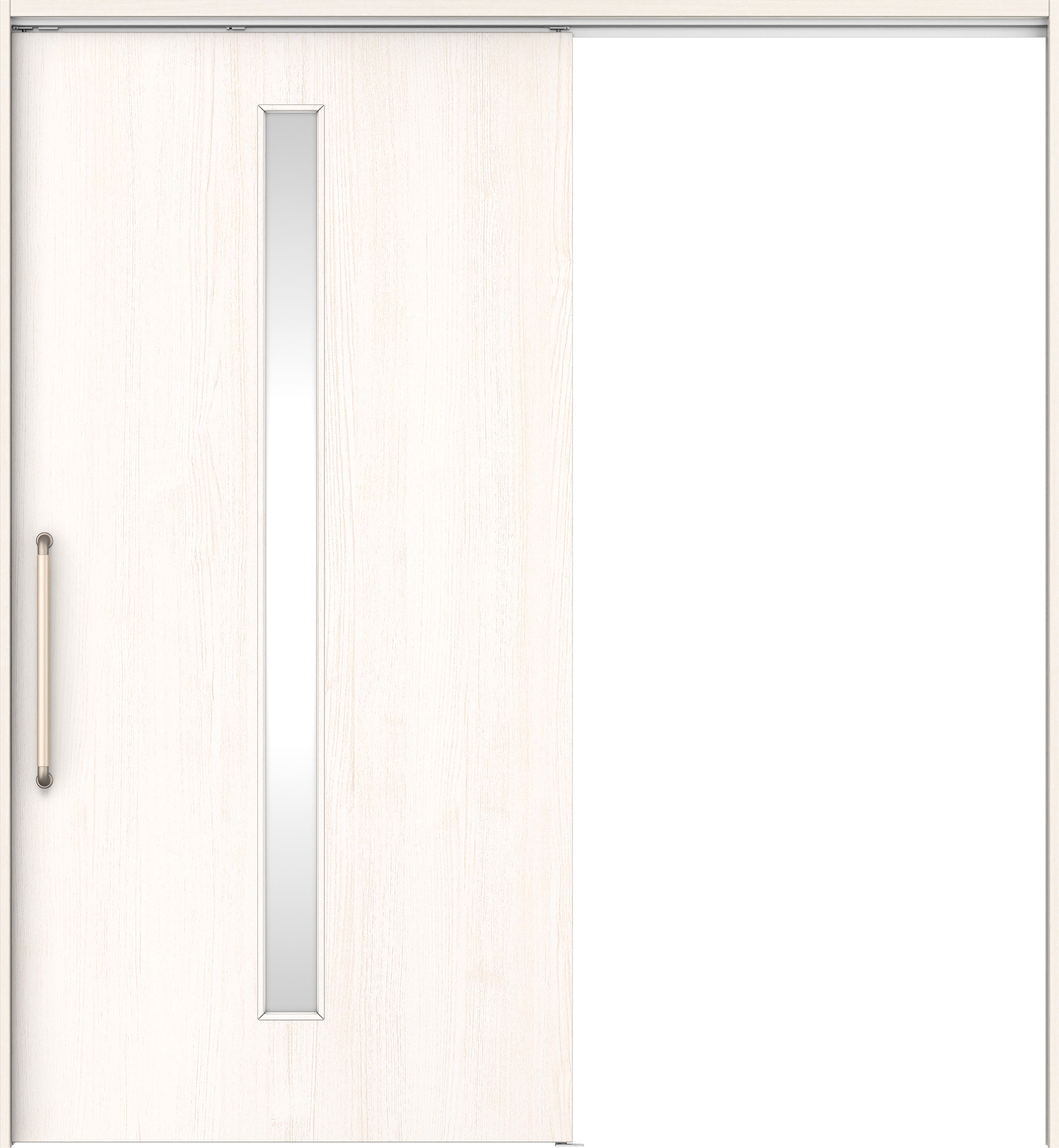 リビングドア　イエリア　巾広吊戸・片引　扉セット　Ｃ４デザイン　１８７５幅用　２０００高　〈ネオホワイト柄〉　左右兼用　錠なし　にぎりバー　ラクラクローズ付用