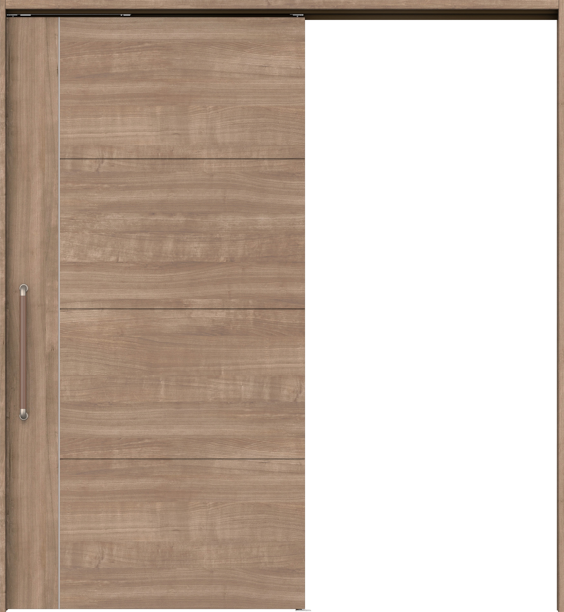 リビングドア　イエリア　巾広吊戸・片引　扉セット　Ｄ１デザイン　１８７５幅用　２０００高　〈トープグレー柄〉　左右兼用　錠なし　にぎりバー　ラクラクローズ付用