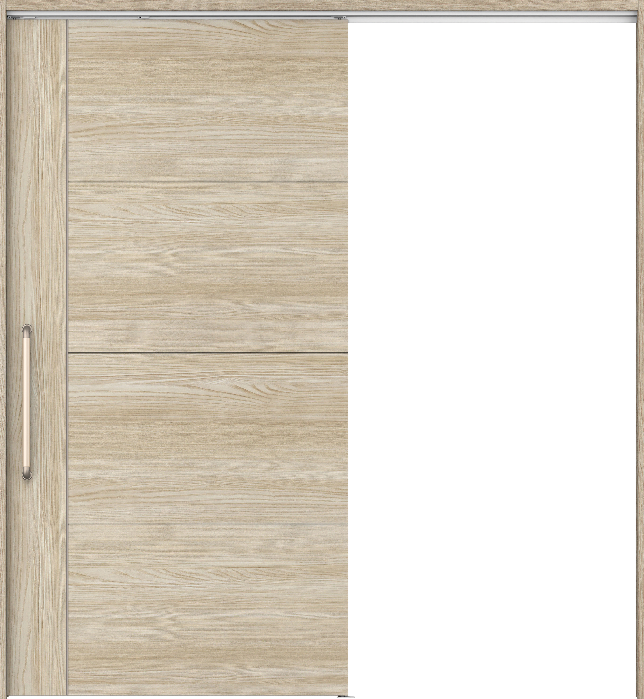 リビングドア　イエリア　巾広吊戸・片引　扉セット　Ｄ１デザイン　１８７５幅用　２０００高　〈ソフトグレージュ柄〉　左右兼用　錠なし　にぎりバー　ラクラクローズ付用