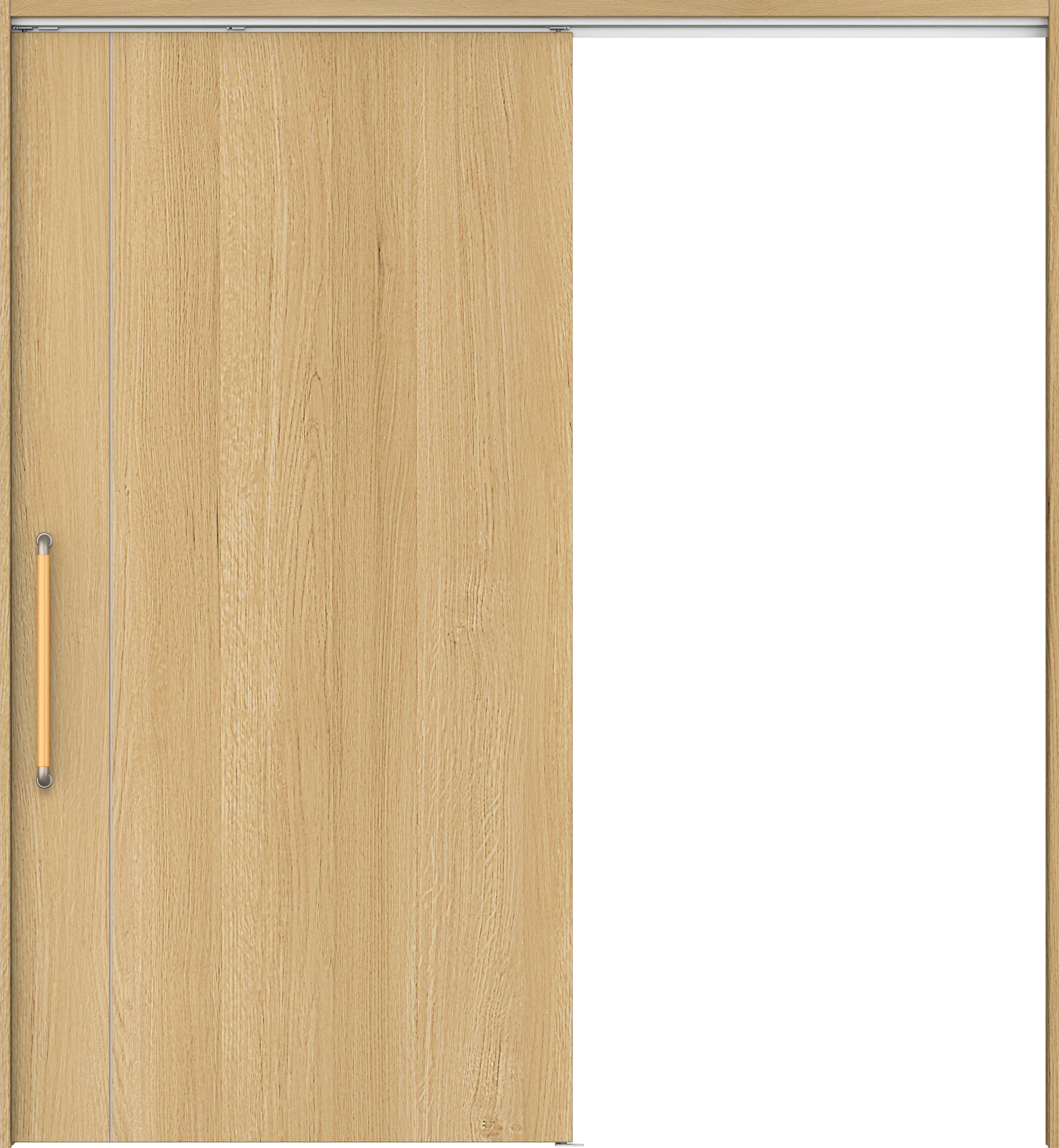 リビングドア　イエリア　巾広吊戸・片引　扉セット　Ｄ３デザイン　１８７５幅用　２０００高　〈ライトオーカー柄〉　左右兼用　錠なし　にぎりバー　ラクラクローズ付用