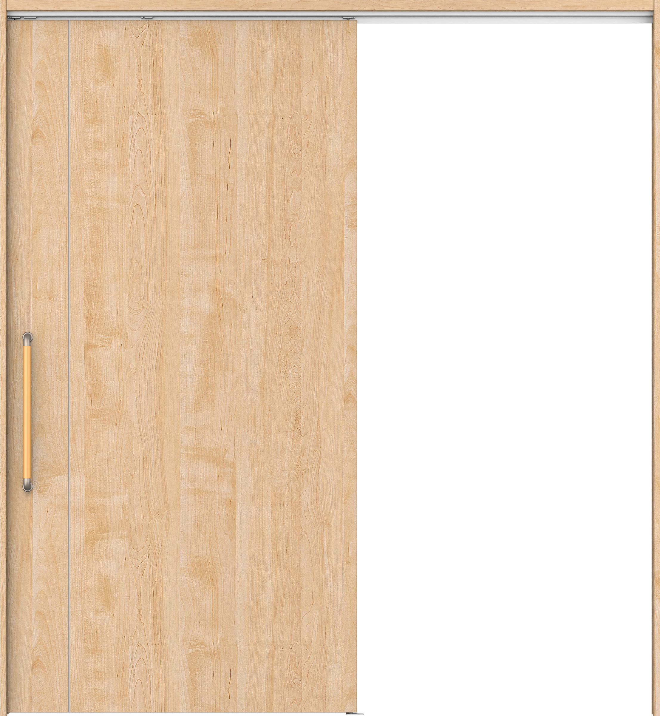 リビングドア　イエリア　巾広吊戸・片引　扉セット　Ｄ３デザイン　１８７５幅用　２０００高　〈ミルベージュ柄〉　左右兼用　錠なし　にぎりバー　ラクラクローズ付用