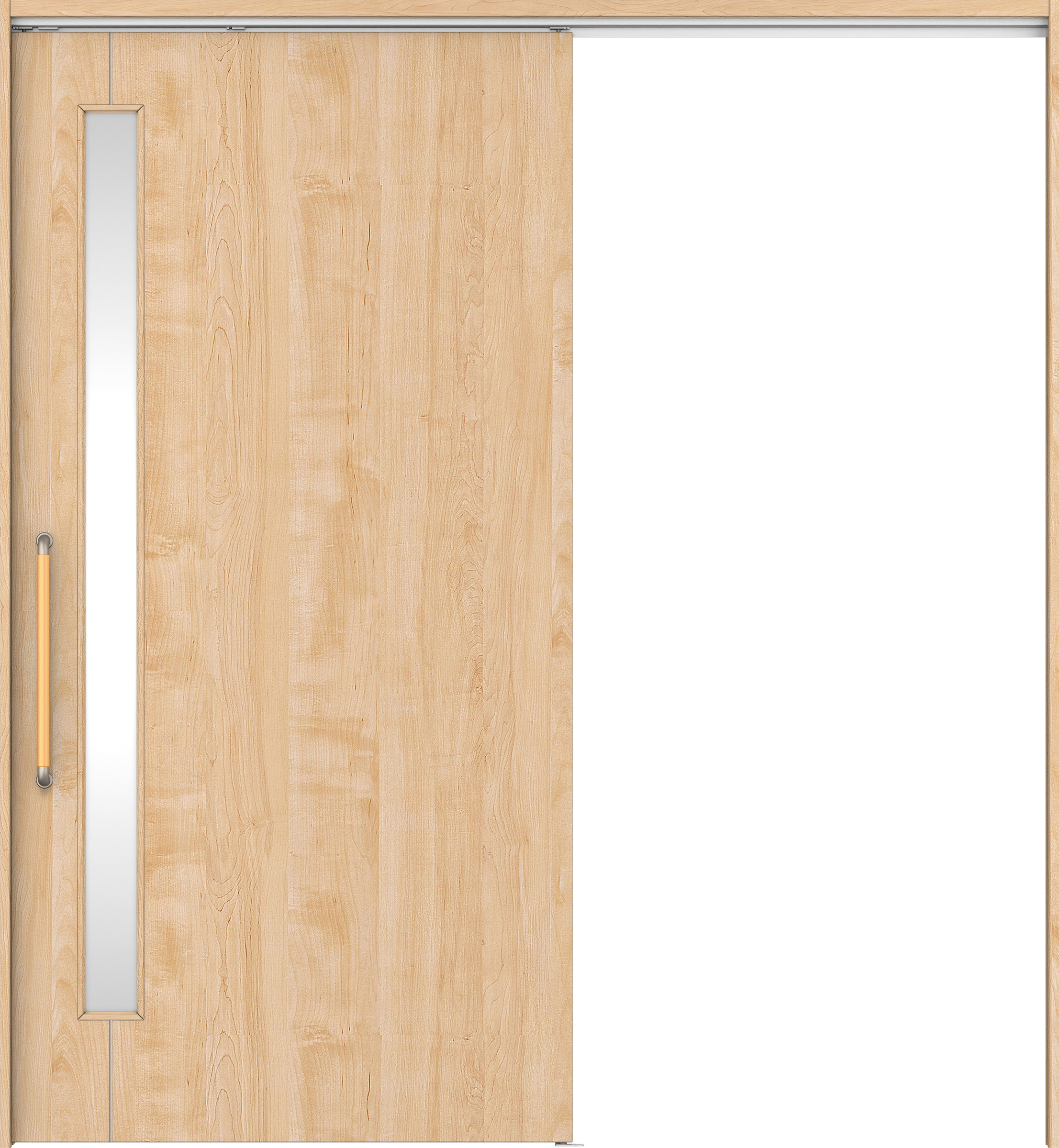 リビングドア　イエリア　巾広吊戸・片引　扉セット　Ｄ４デザイン　１８７５幅用　２０００高　〈ミルベージュ柄〉　左右兼用　錠なし　にぎりバー　ラクラクローズ付用