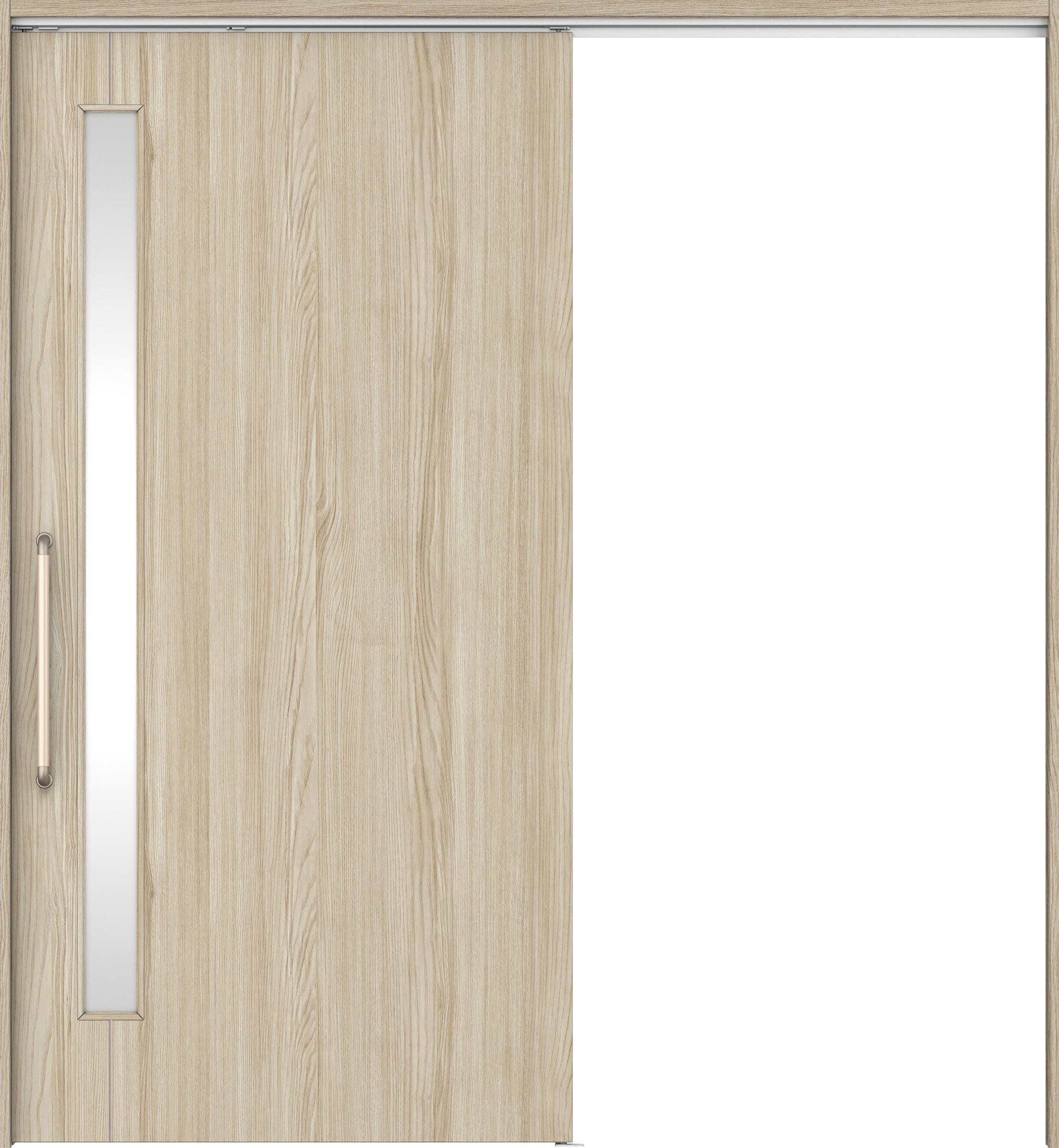 リビングドア　イエリア　巾広吊戸・片引　扉セット　Ｄ４デザイン　１８７５幅用　２０００高　〈ソフトグレージュ柄〉　左右兼用　錠なし　にぎりバー　ラクラクローズ付用