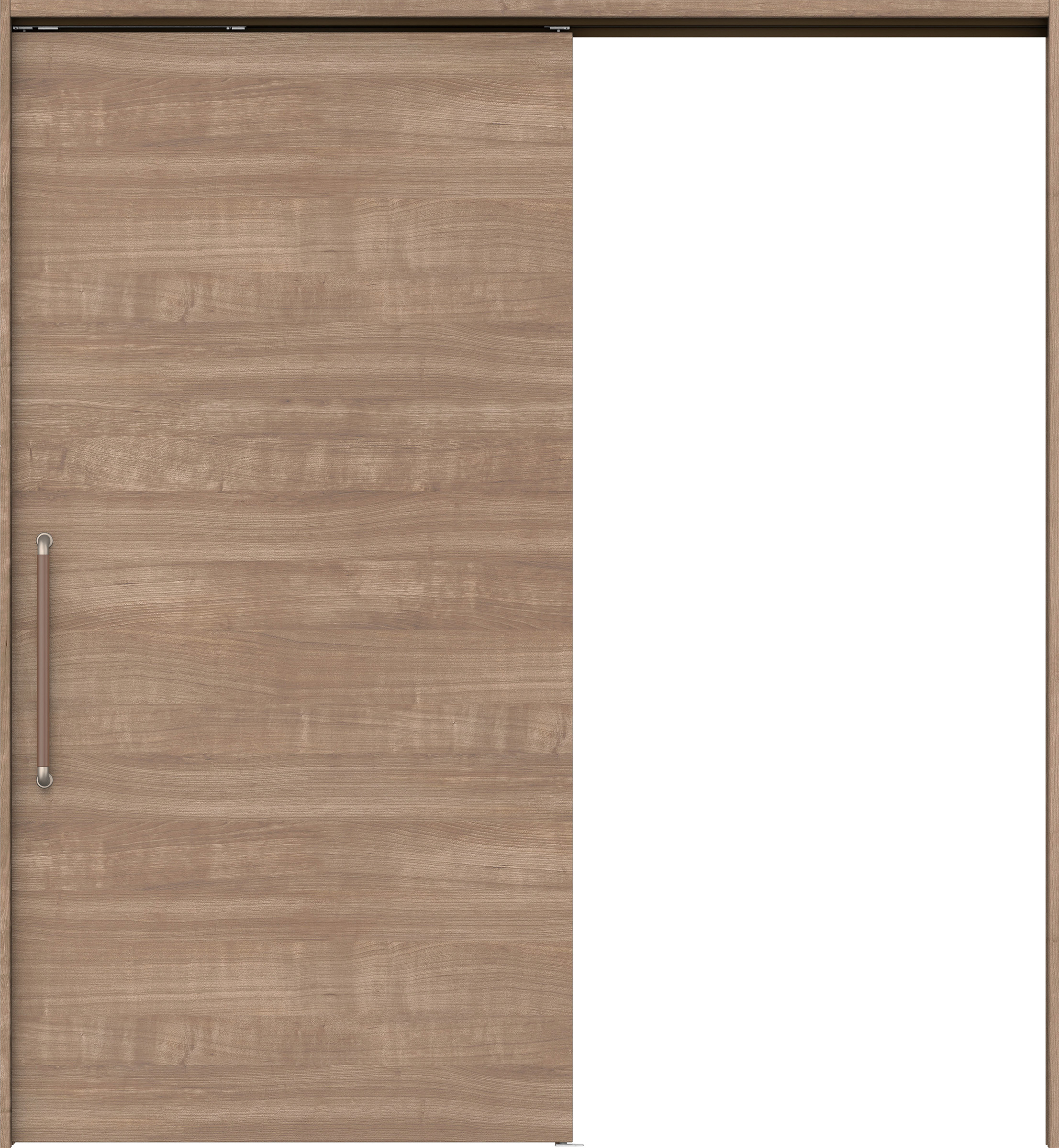 リビングドア　イエリア　巾広吊戸・片引　扉セット　Ｕ０デザイン　１８７５幅用　２０００高　〈トープグレー柄〉　左右兼用　錠なし　にぎりバー　ラクラクローズ付用