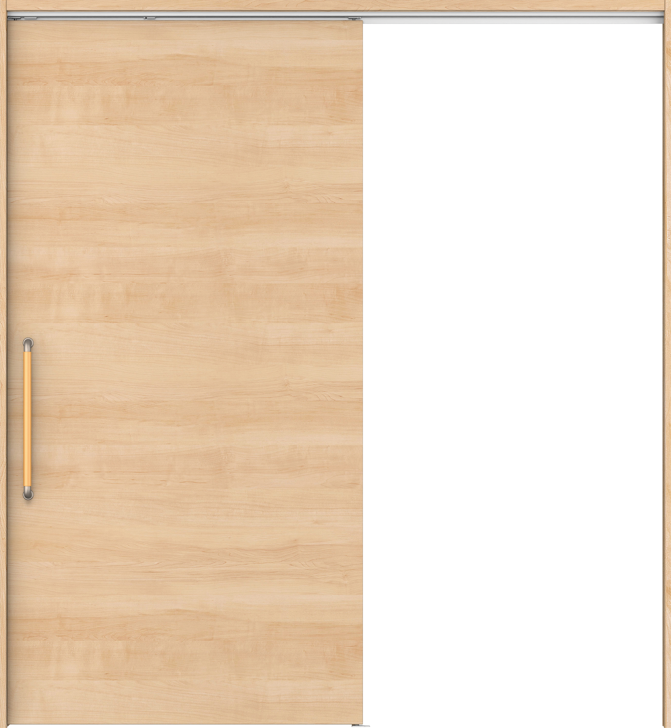 リビングドア　イエリア　巾広吊戸・片引　扉セット　Ｕ０デザイン　１８７５幅用　２０００高　〈ミルベージュ柄〉　左右兼用　錠なし　にぎりバー　ラクラクローズ付用