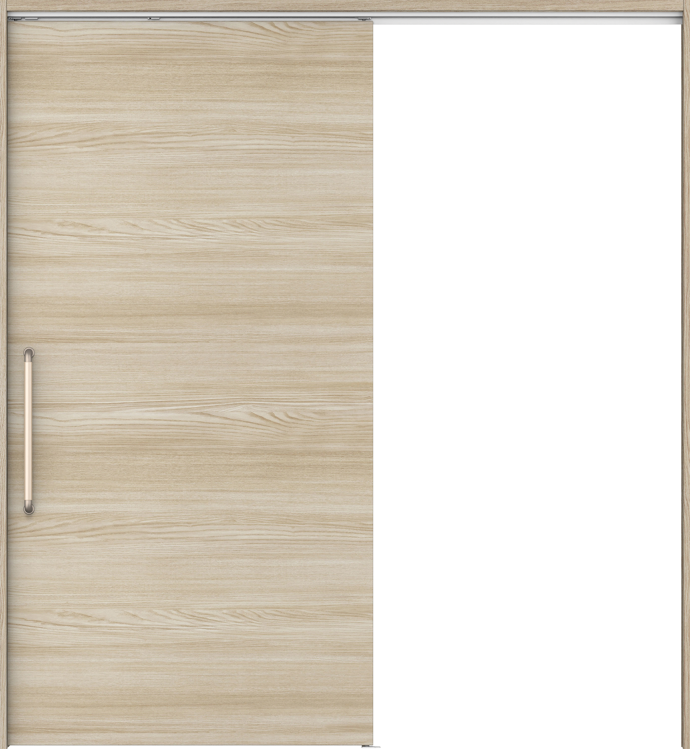 リビングドア　イエリア　巾広吊戸・片引　扉セット　Ｕ０デザイン　１８７５幅用　２０００高　〈ソフトグレージュ柄〉　左右兼用　錠なし　にぎりバー　ラクラクローズ付用