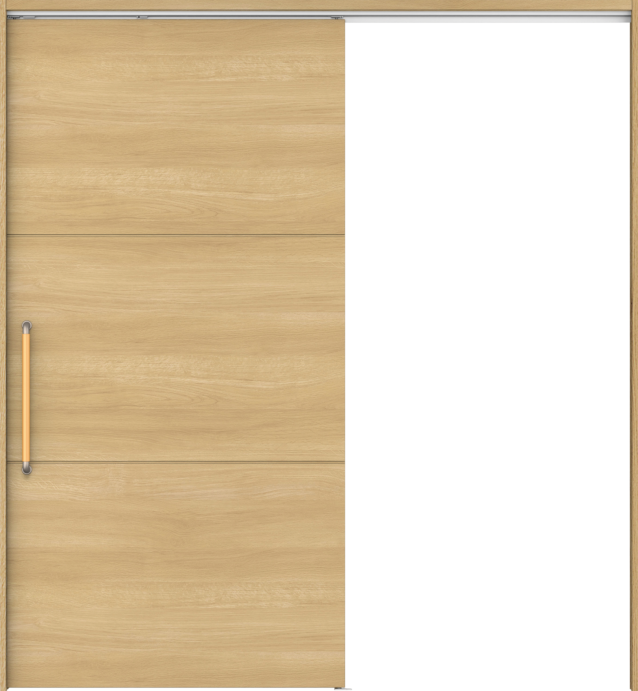 リビングドア　イエリア　巾広吊戸・片引　扉セット　Ｕ４デザイン　１８７５幅用　２０００高　〈ライトオーカー柄〉　左右兼用　錠なし　にぎりバー　ラクラクローズ付用