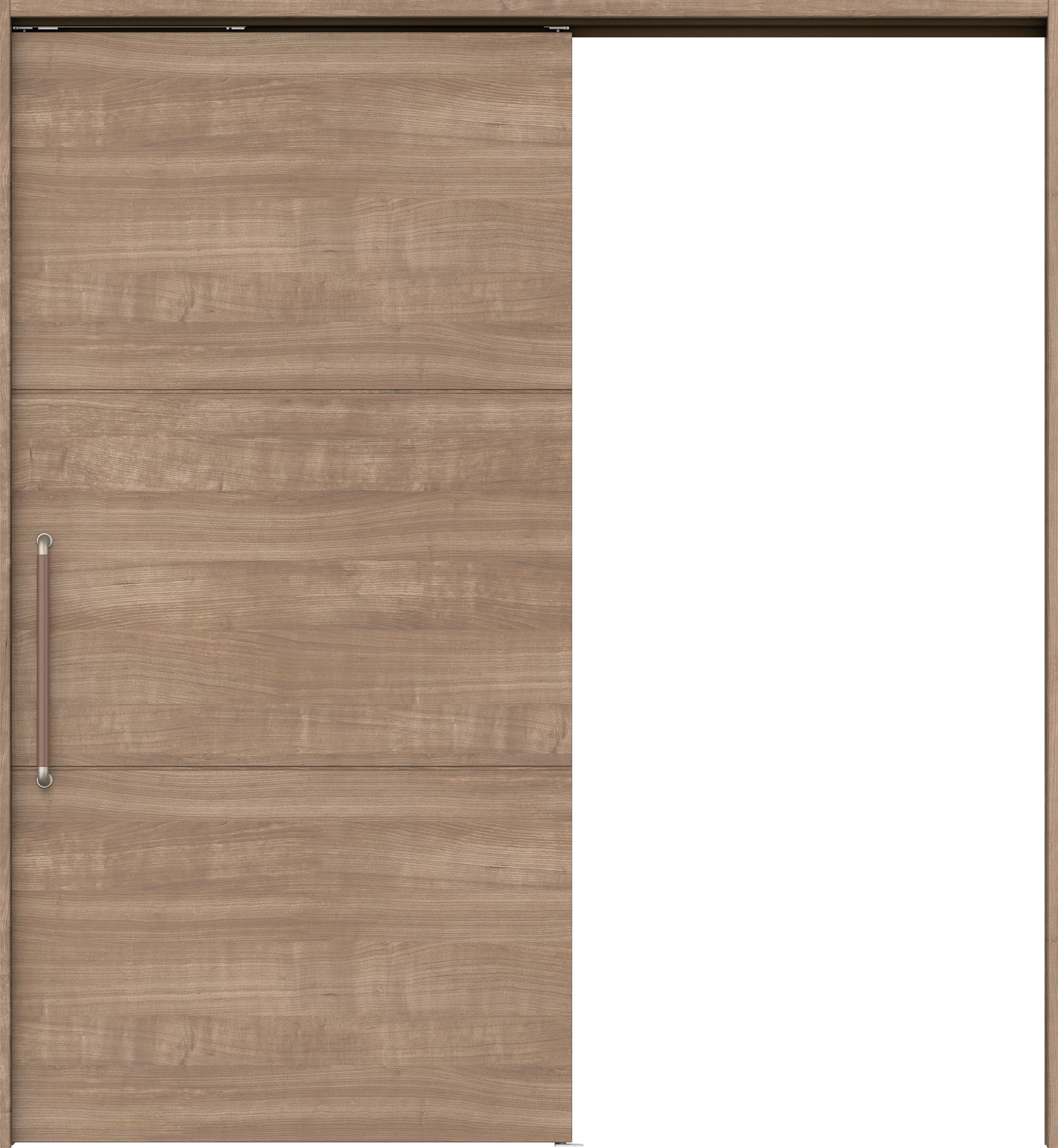 リビングドア　イエリア　巾広吊戸・片引　扉セット　Ｕ４デザイン　１８７５幅用　２０００高　〈トープグレー柄〉　左右兼用　錠なし　にぎりバー　ラクラクローズ付用