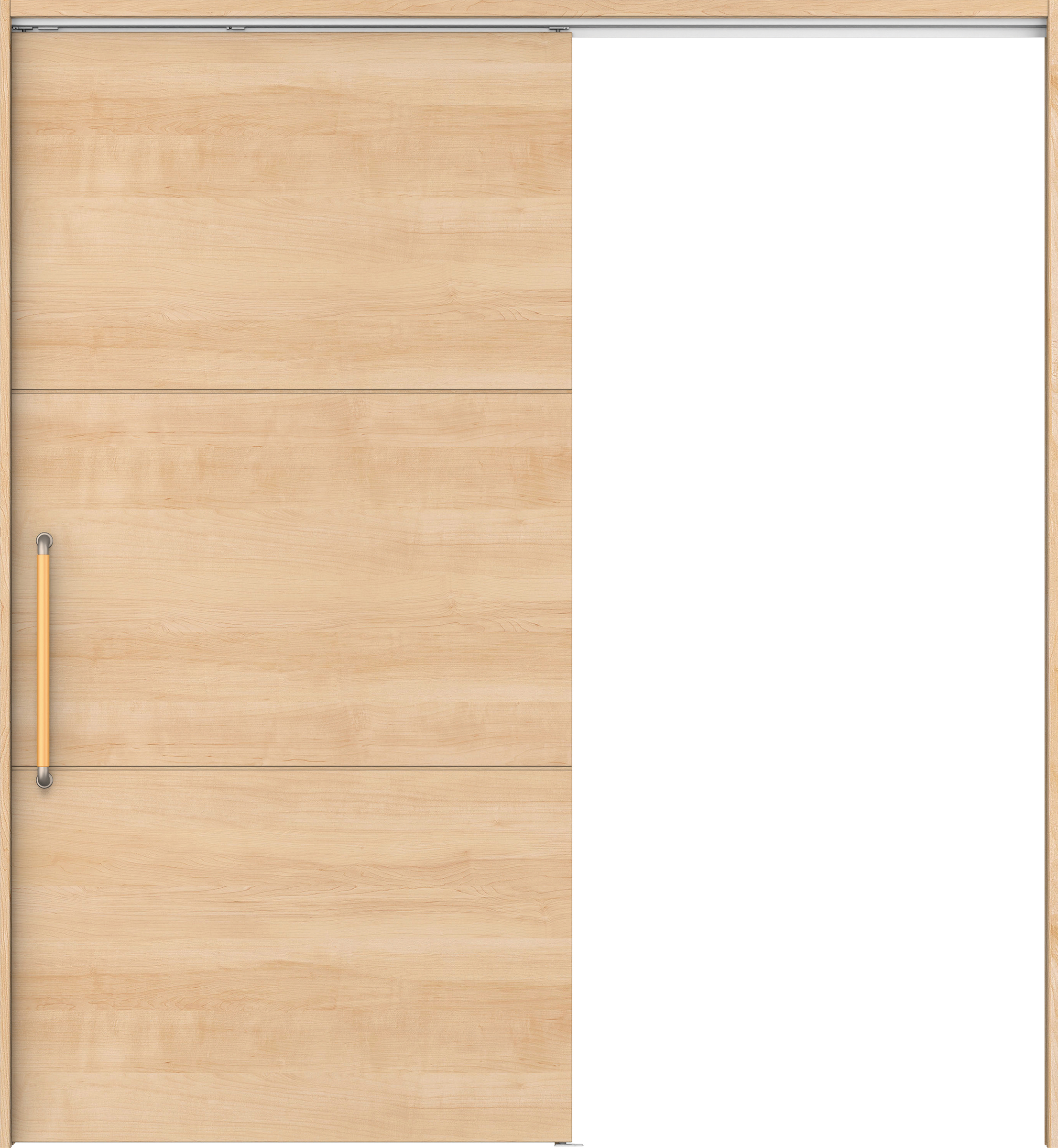 リビングドア　イエリア　巾広吊戸・片引　扉セット　Ｕ４デザイン　１８７５幅用　２０００高　〈ミルベージュ柄〉　左右兼用　錠なし　にぎりバー　ラクラクローズ付用