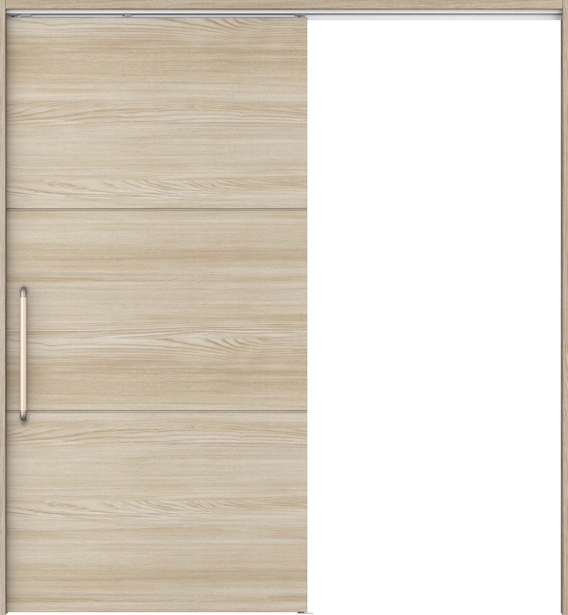 リビングドア　イエリア　巾広吊戸・片引　扉セット　Ｕ４デザイン　１８７５幅用　２０００高　〈ソフトグレージュ柄〉　左右兼用　錠なし　にぎりバー　ラクラクローズ付用