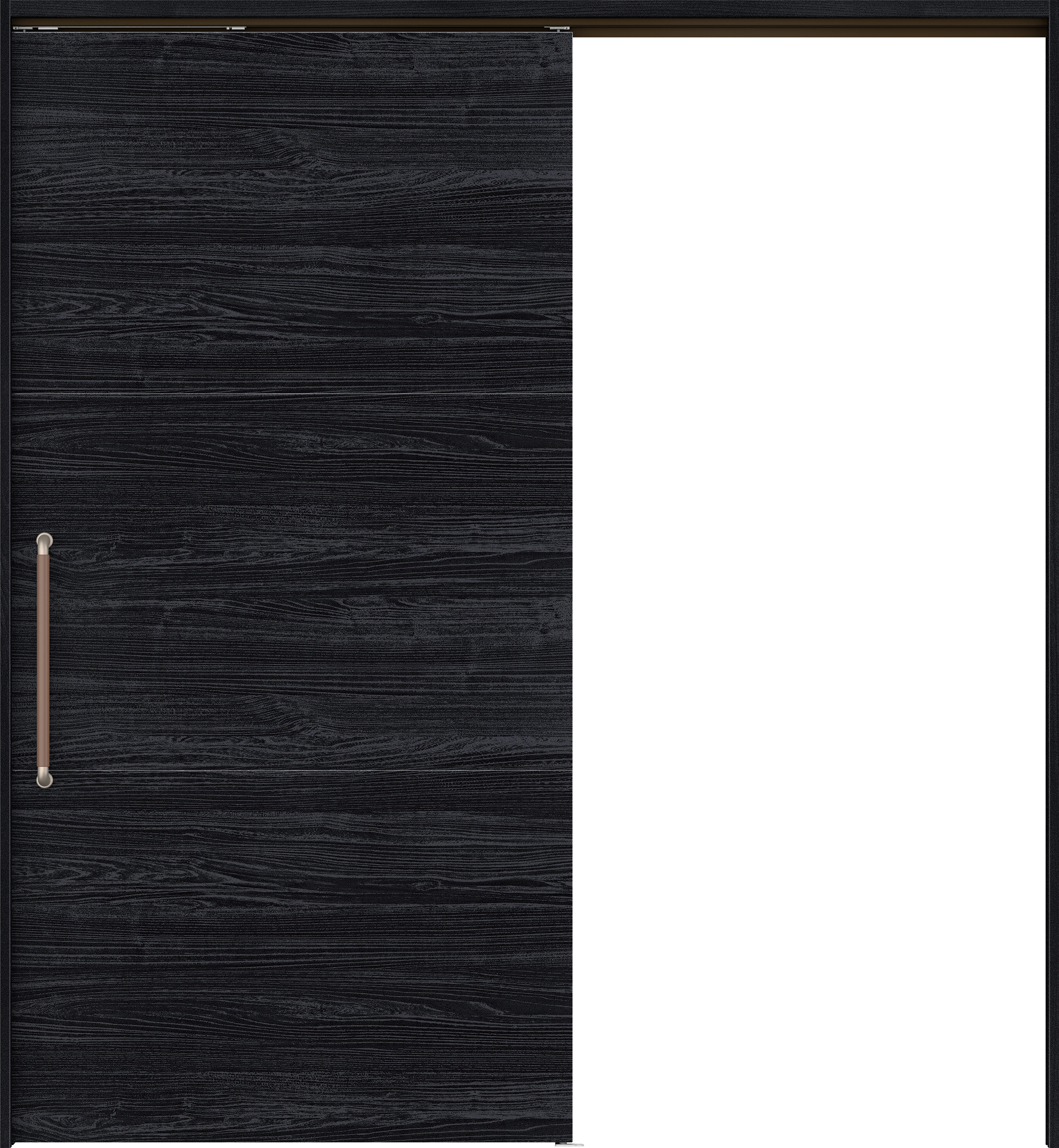 リビングドア　イエリア　巾広吊戸・片引　扉セット　Ｕ４デザイン　１８７５幅用　２０００高　〈モスブラック柄〉　左右兼用　錠なし　にぎりバー　ラクラクローズ付用